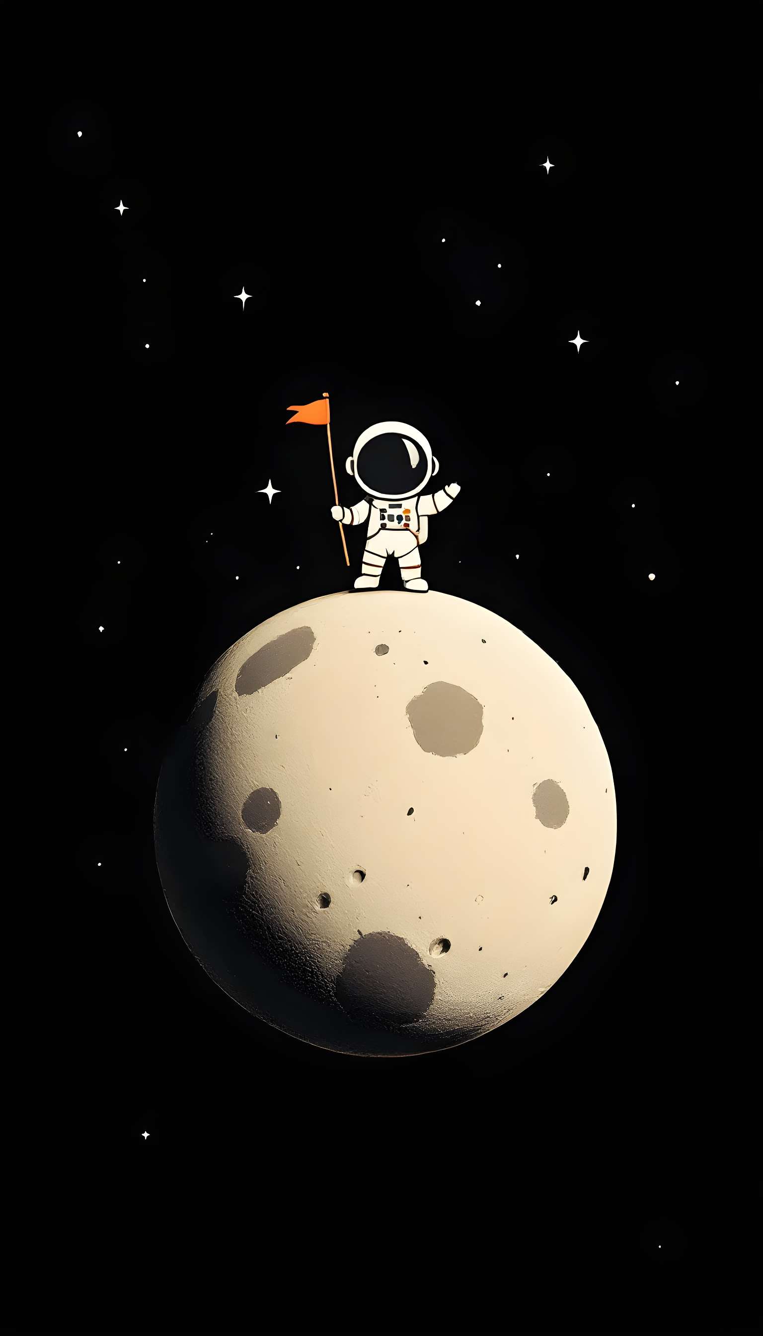 Minimalist Cartoon Astronaut Scene Phone Case Minimalist Cartoon Astronaut Scene Phone Case