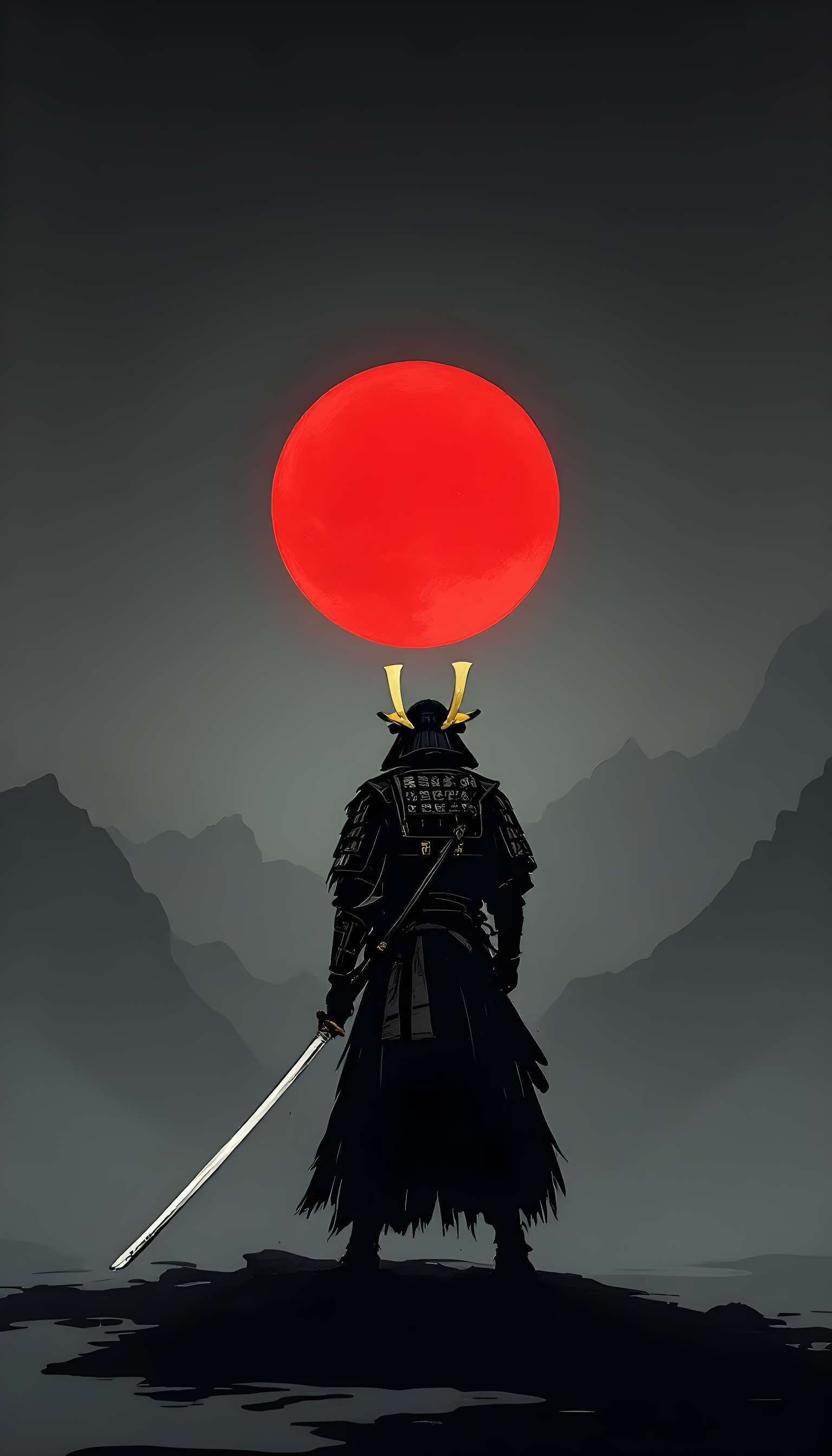 Minimalist Samurai Against Red Sun Phone Case Minimalist Samurai Against Red Sun Phone Case