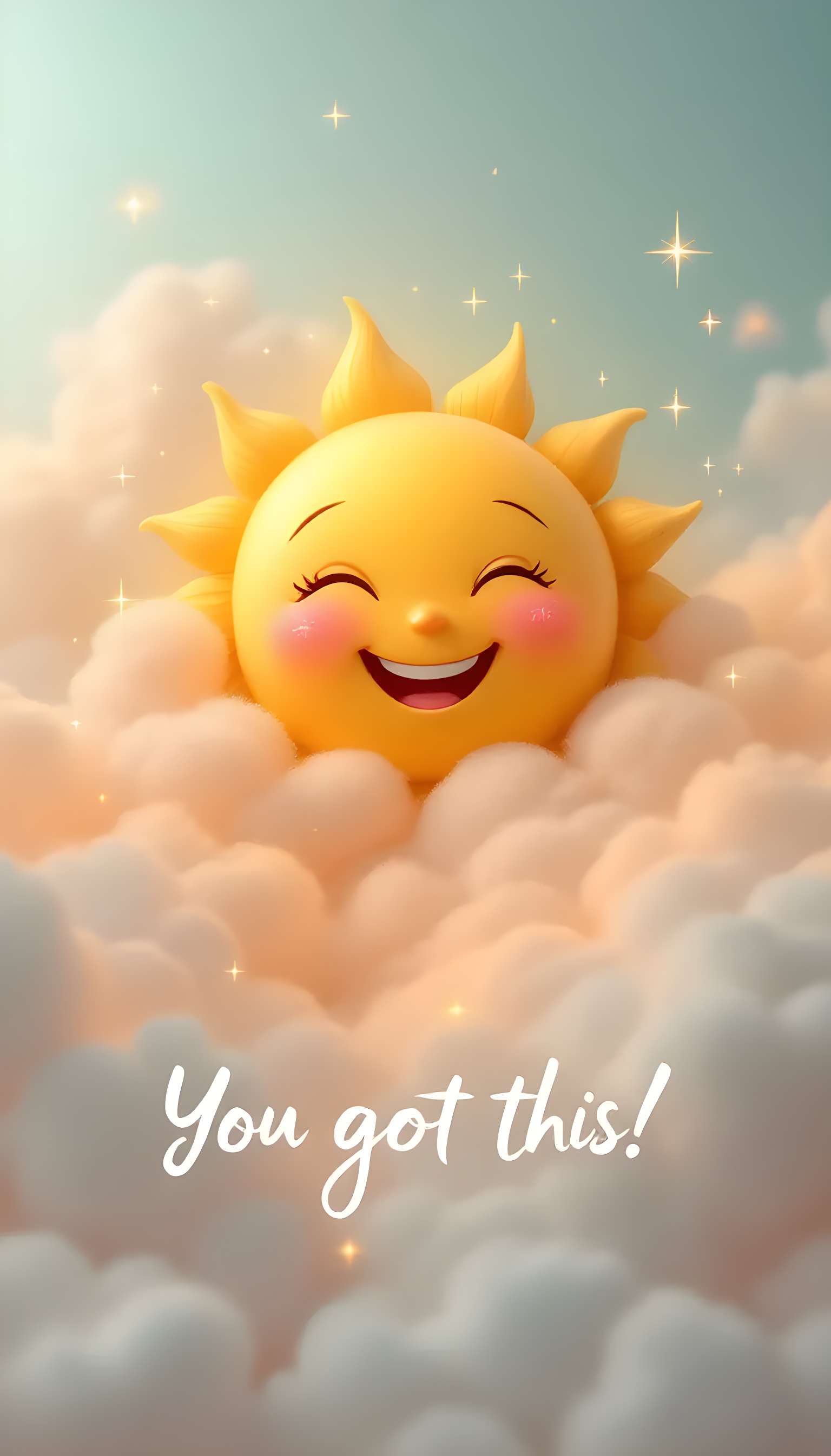 Cheerful Sun in Pastel Clouds Phone Case Cheerful Sun in Pastel Clouds Phone Case