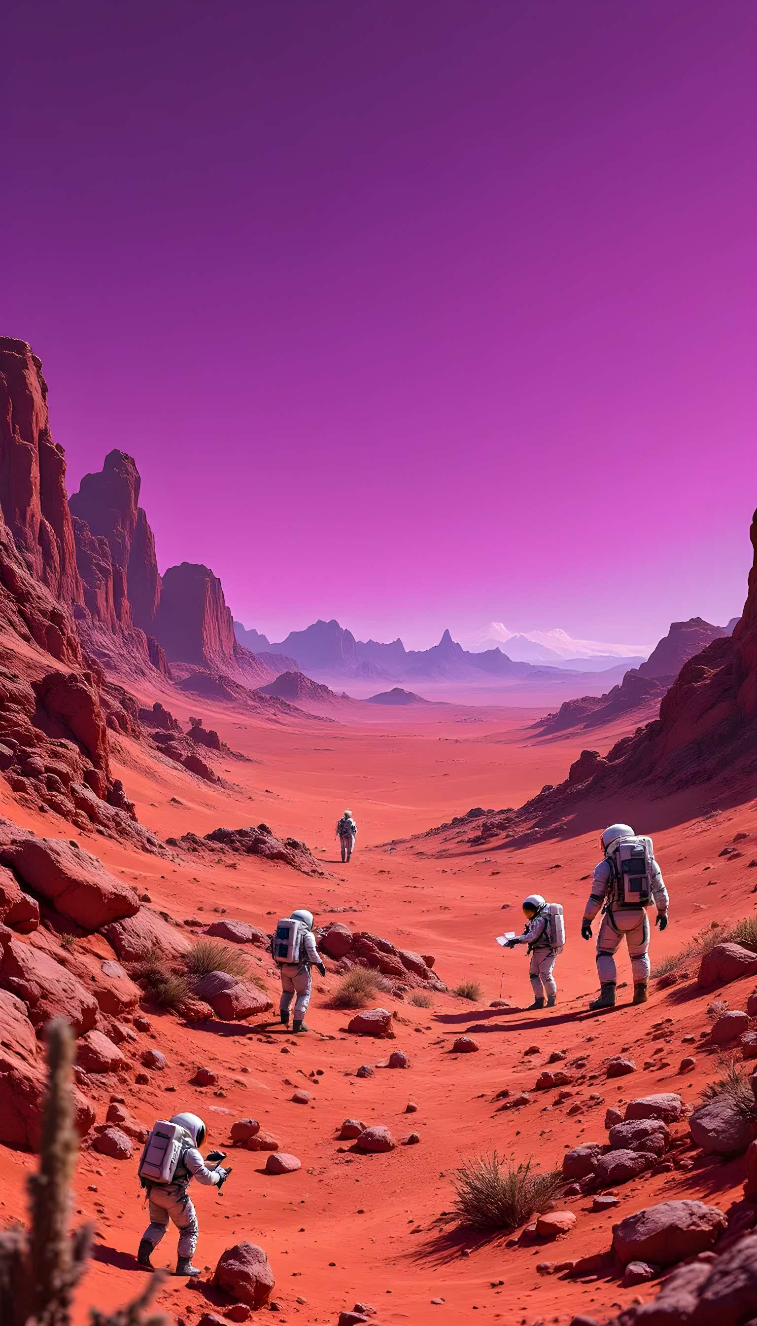 Explorers on Martian Terrain Phone Case Explorers on Martian Terrain Phone Case