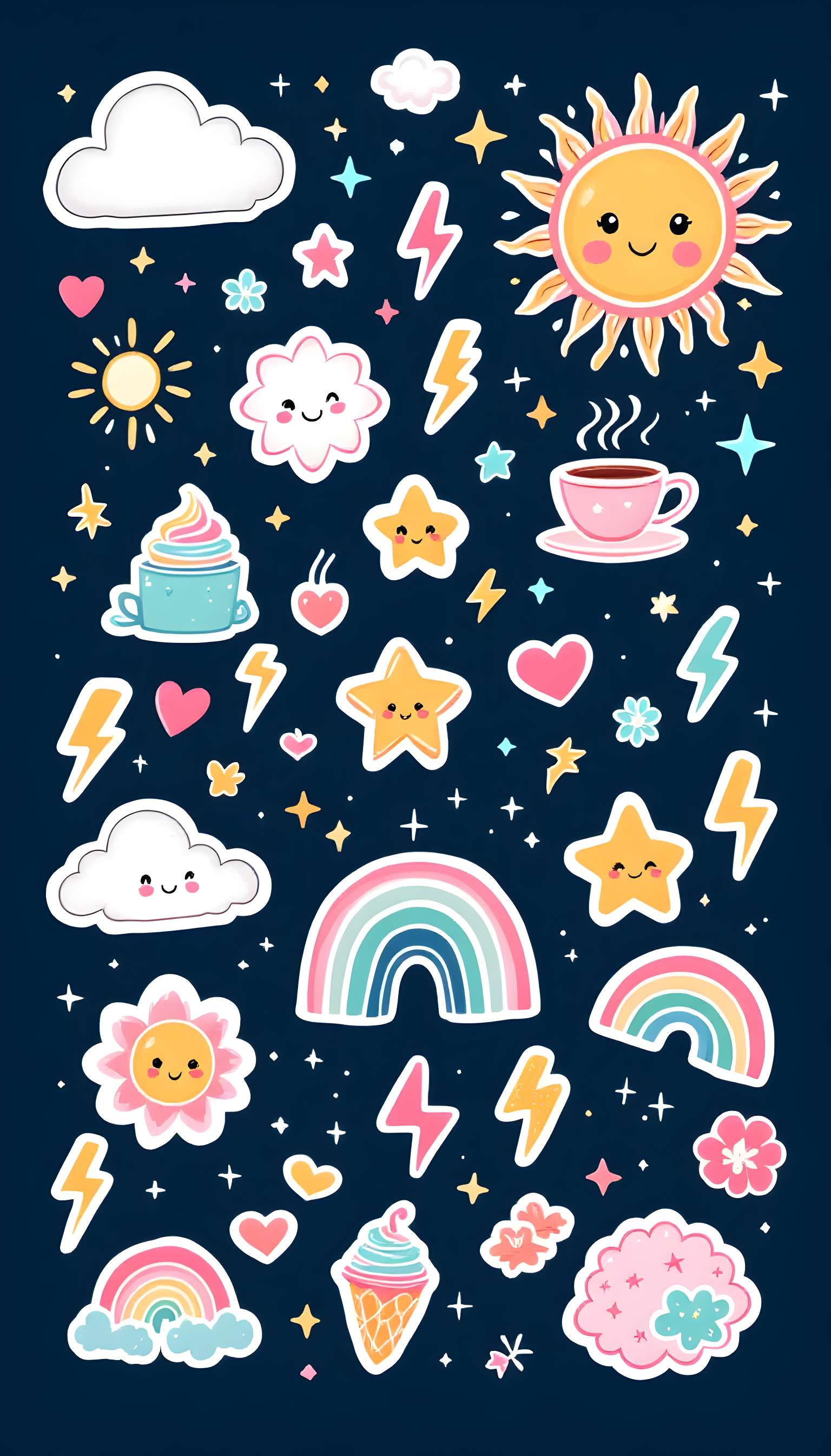 Uplifting Sticker-Style Collage Phone Case