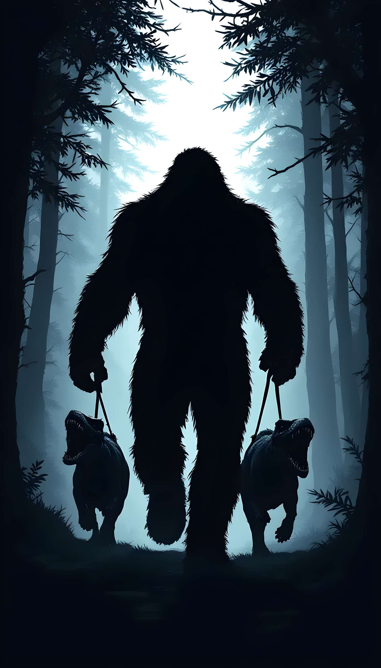 Bigfoot Walking T-Rexes Silhouette Phone Case Bigfoot Walking T-Rexes Silhouette Phone Case