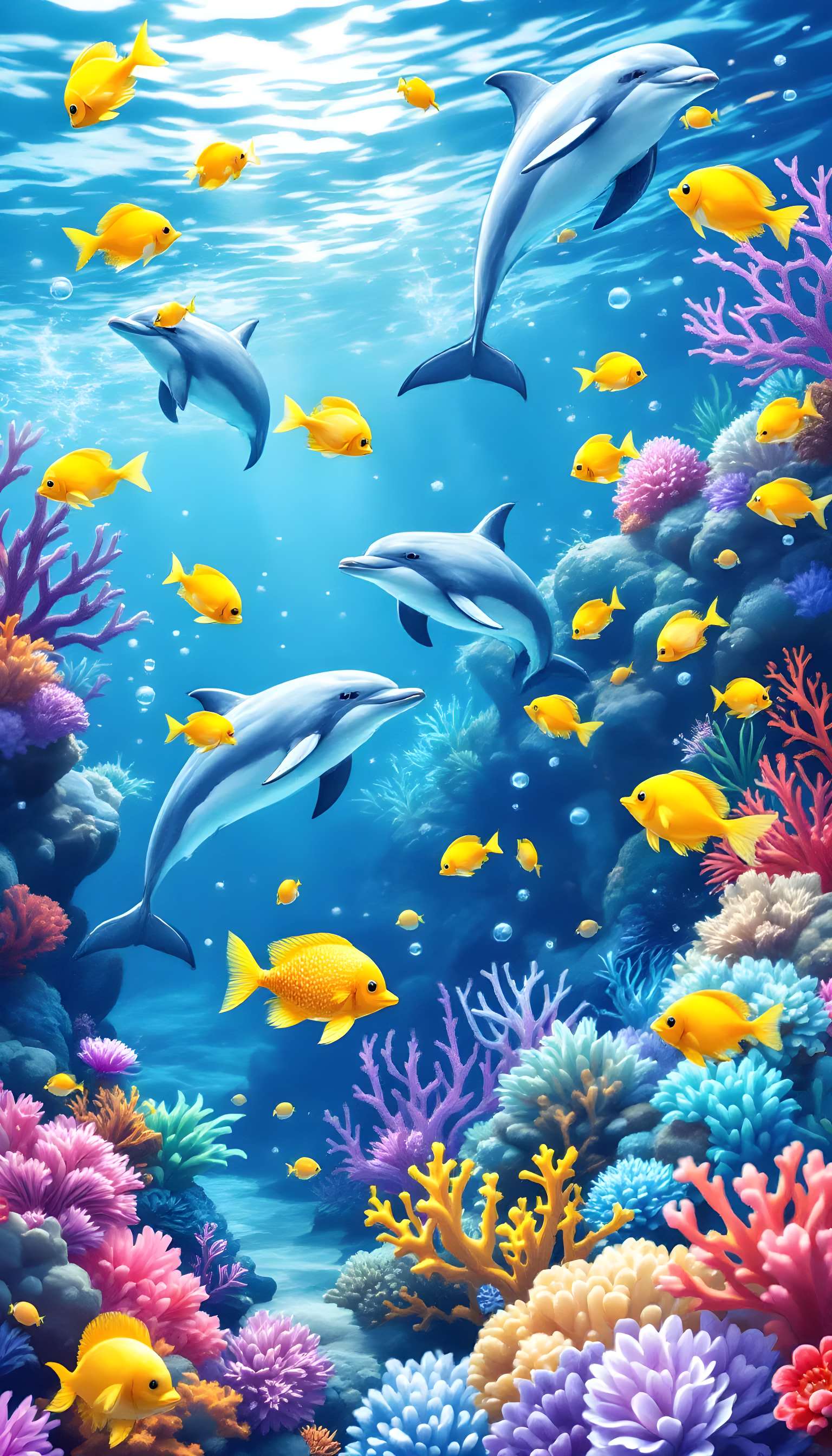 Underwater Dolphin and Fish Design Phone Case Underwater Dolphin and Fish Design Phone Case