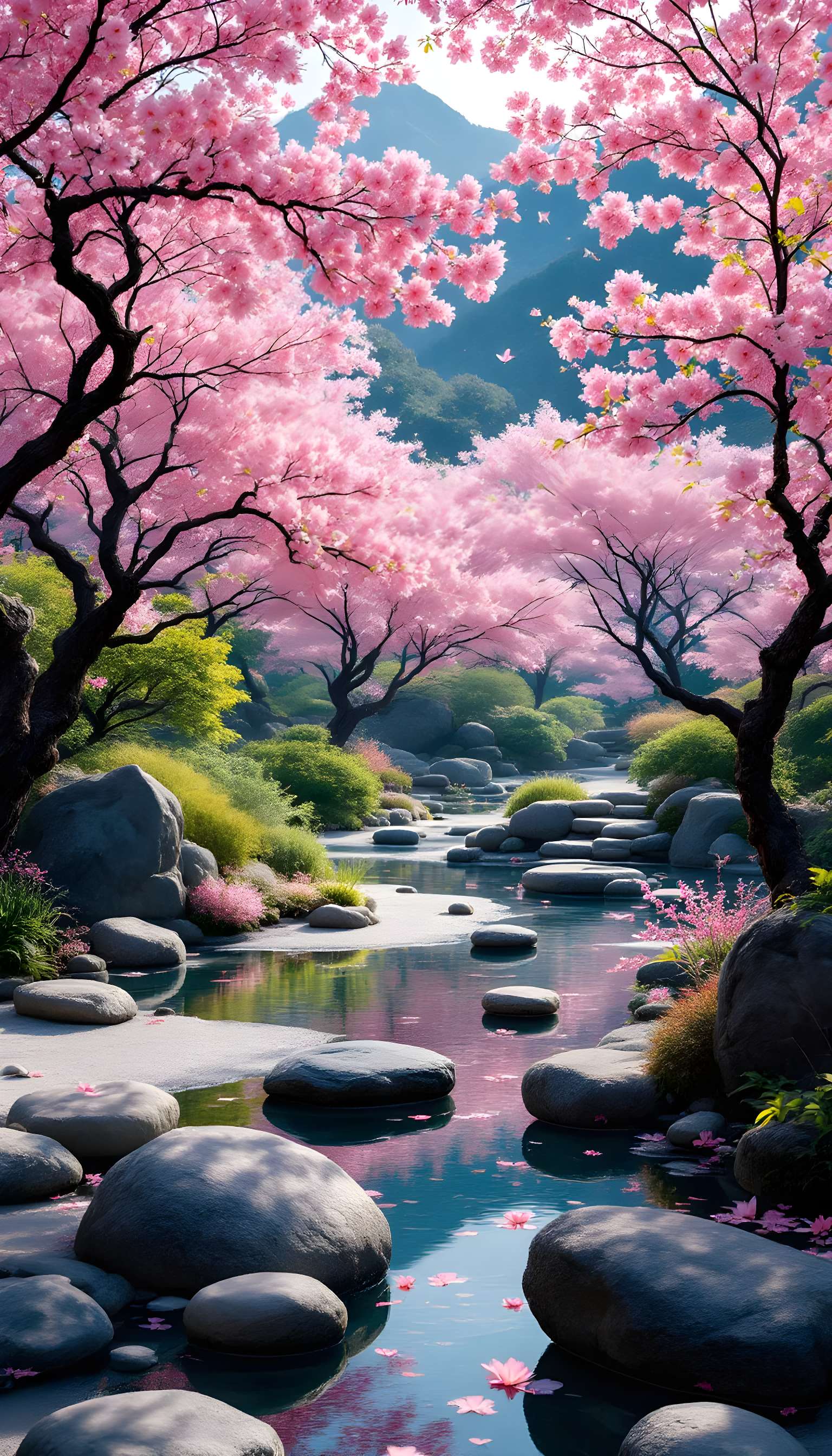 Peaceful Cherry Blossom Garden Phone Case