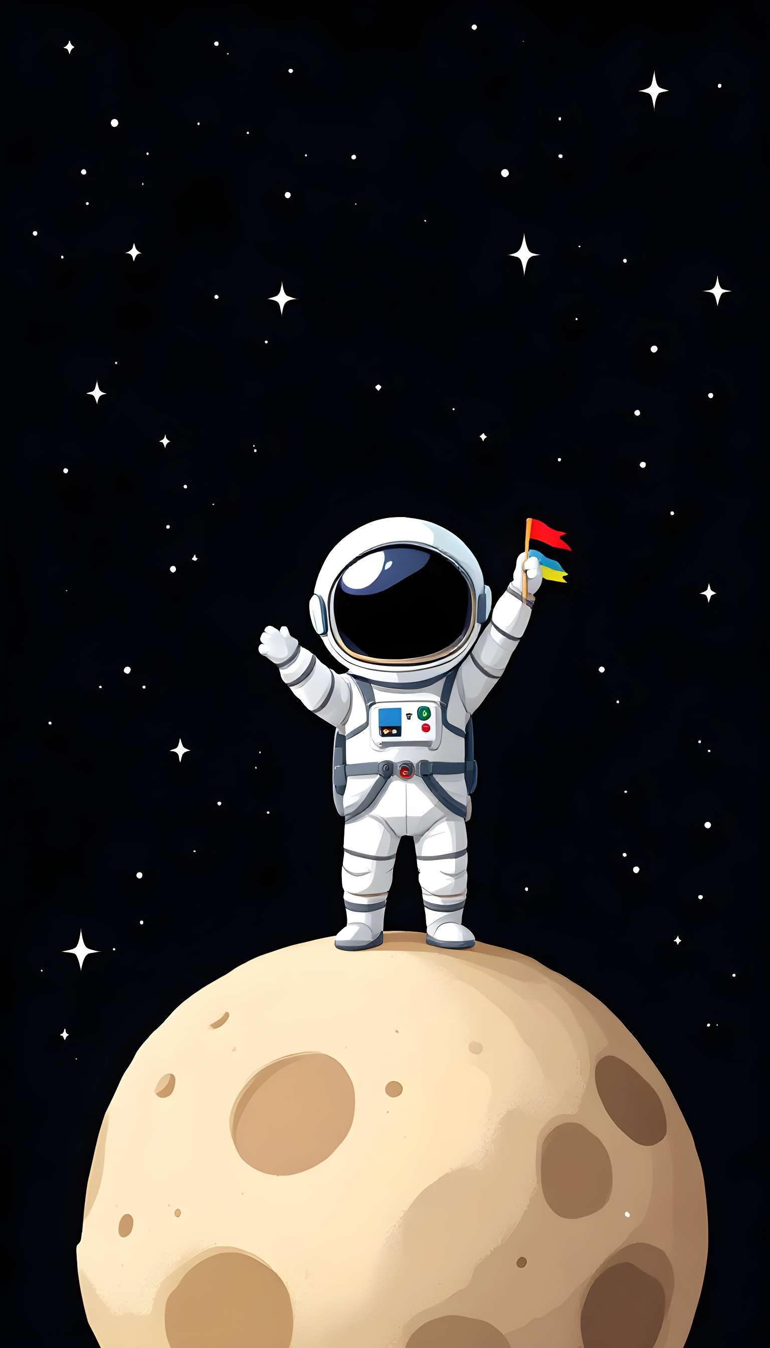 Minimalist Cartoon Astronaut on Moon Phone Case Minimalist Cartoon Astronaut on Moon Phone Case