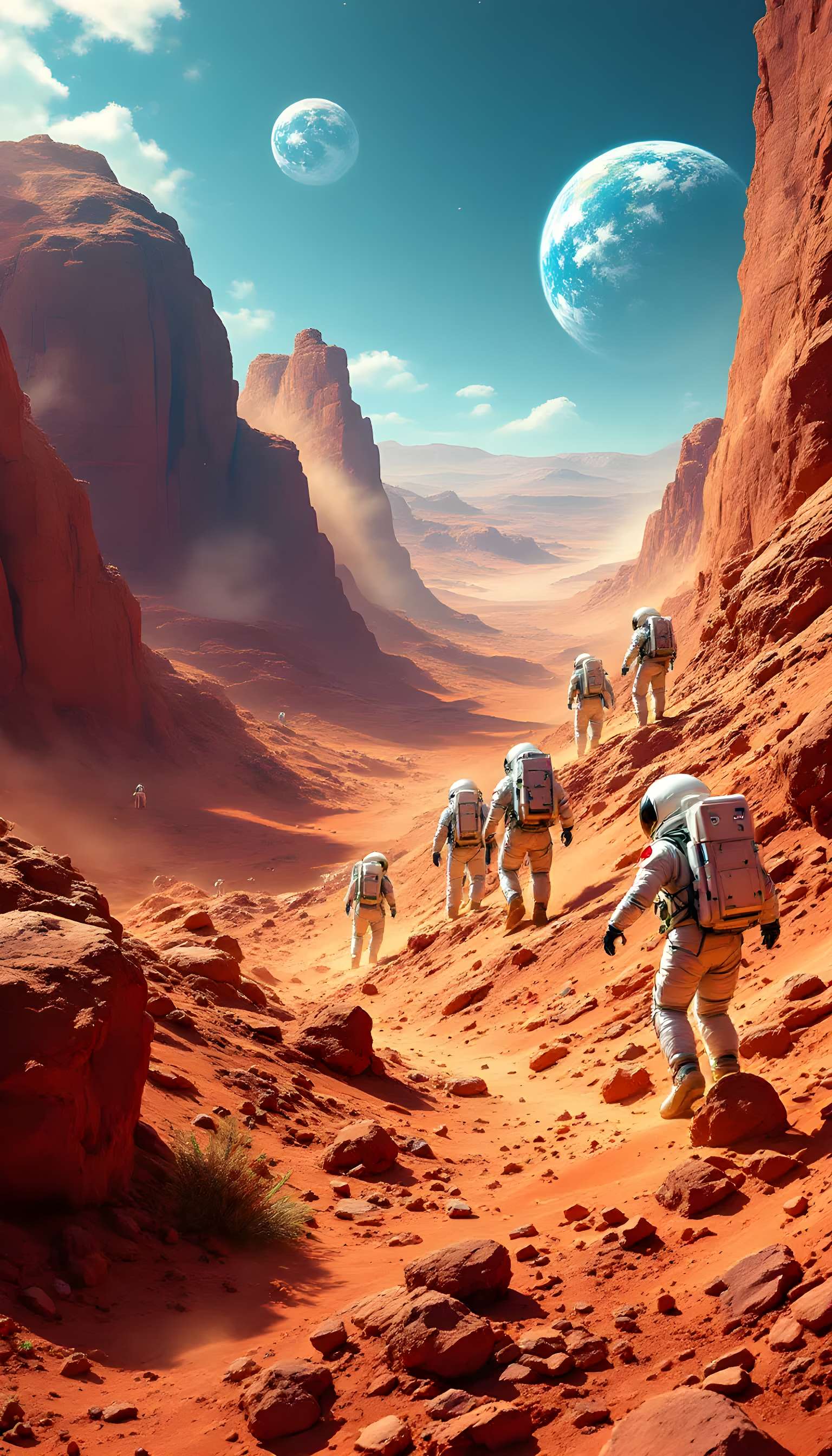 Humans Exploring Mars Landscape Phone Case Humans Exploring Mars Landscape Phone Case