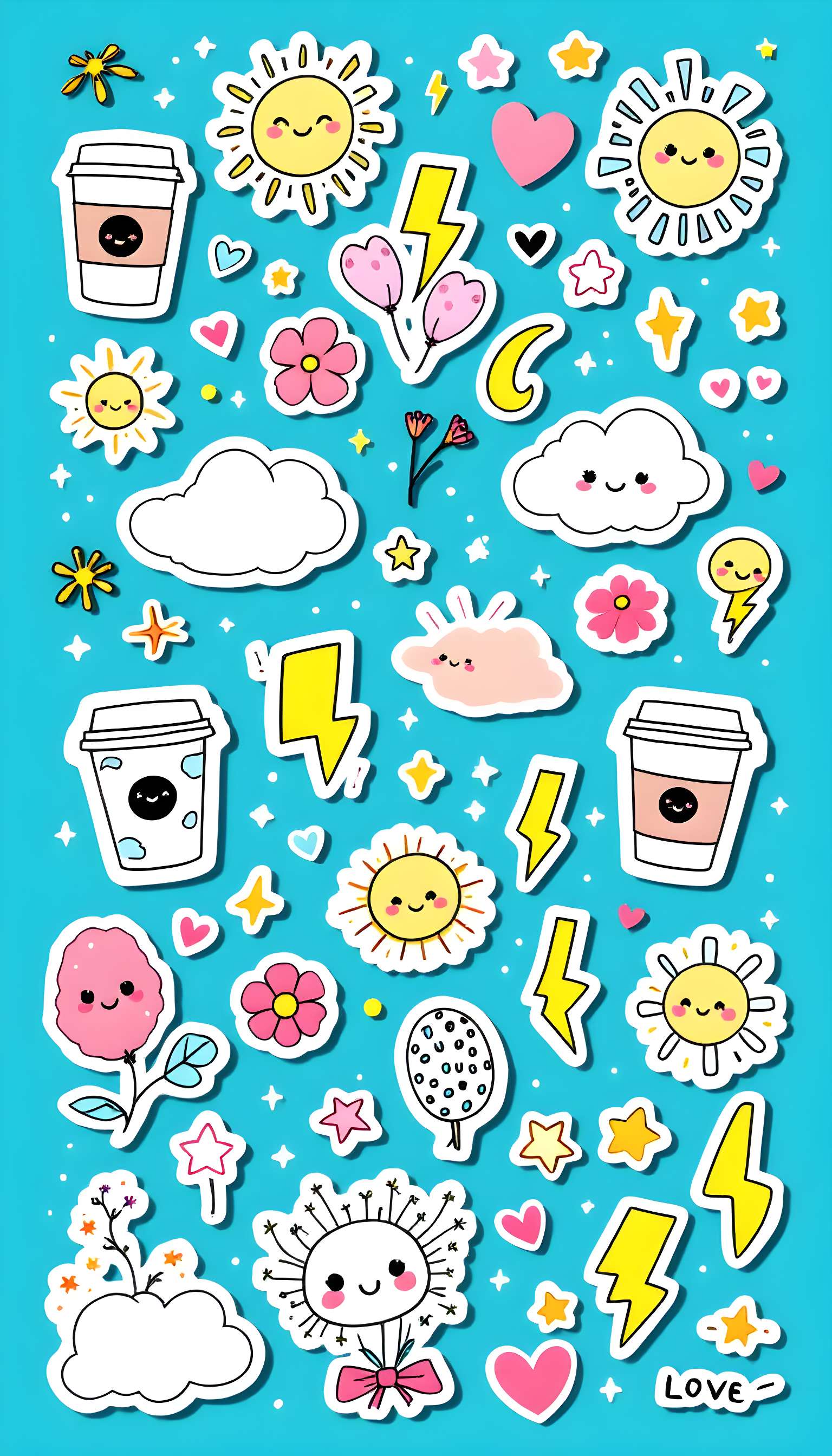 Cheerful Sticker Collage Design Phone Case