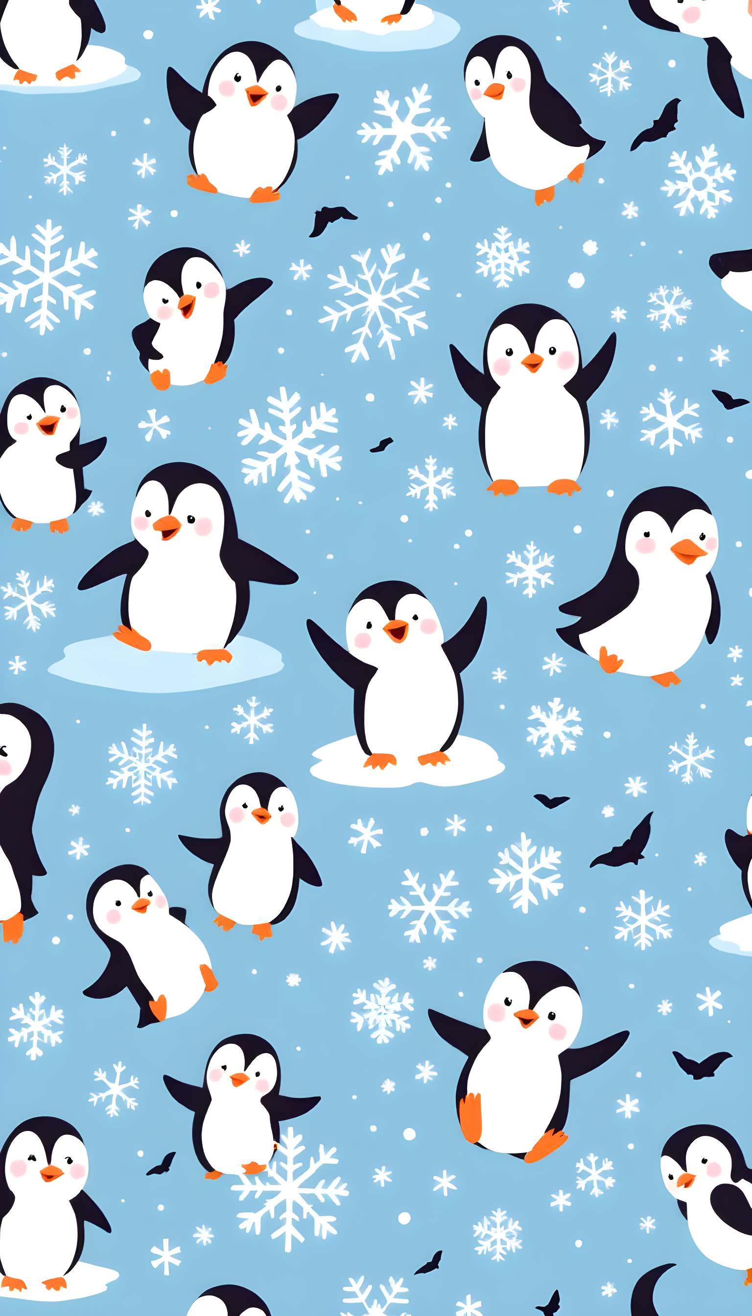 Playful Penguins Pattern Phone Case Playful Penguins Pattern Phone Case