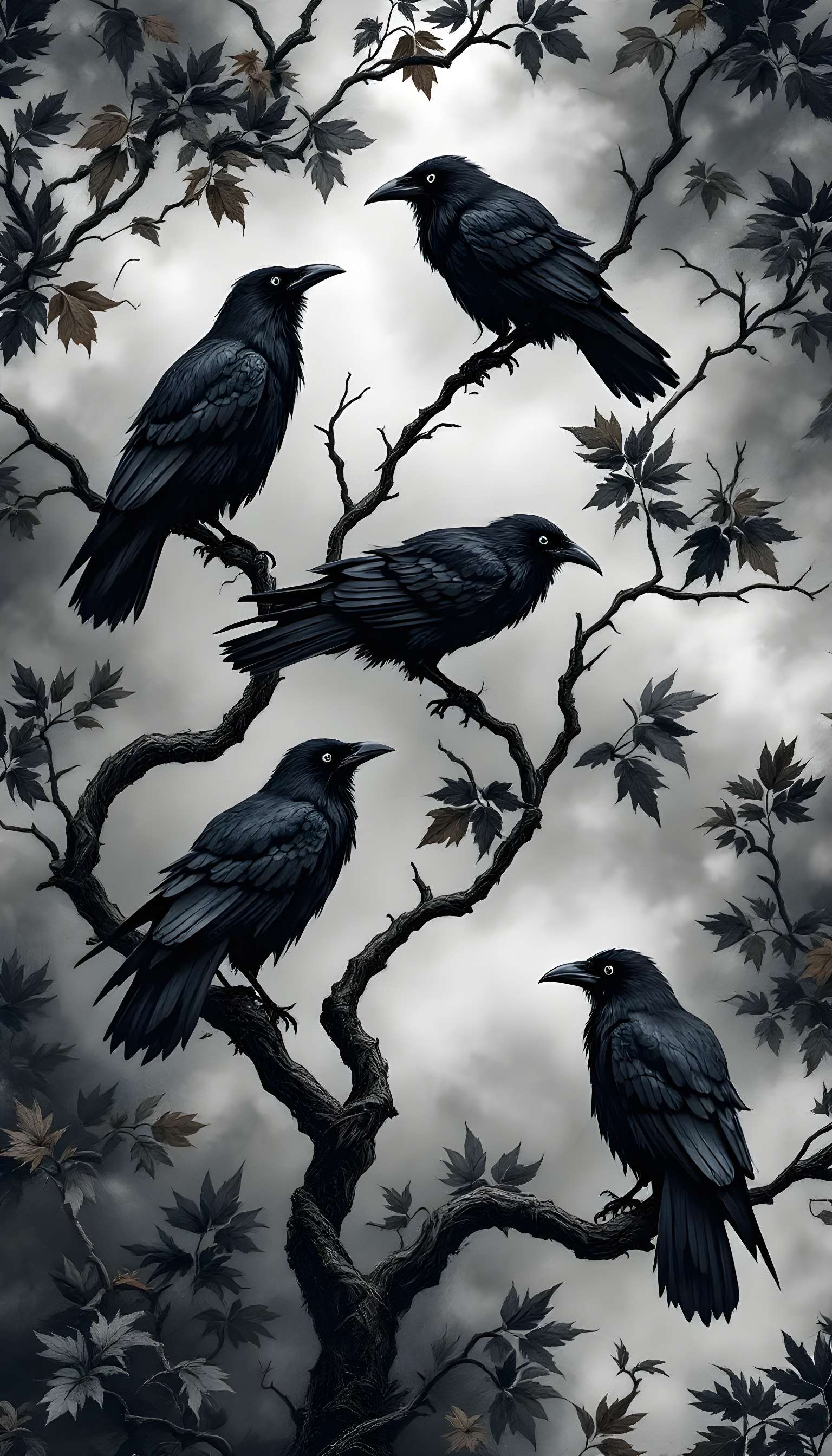 Raven Pattern in Spooky Setting Phone Case Raven Pattern in Spooky Setting Phone Case
