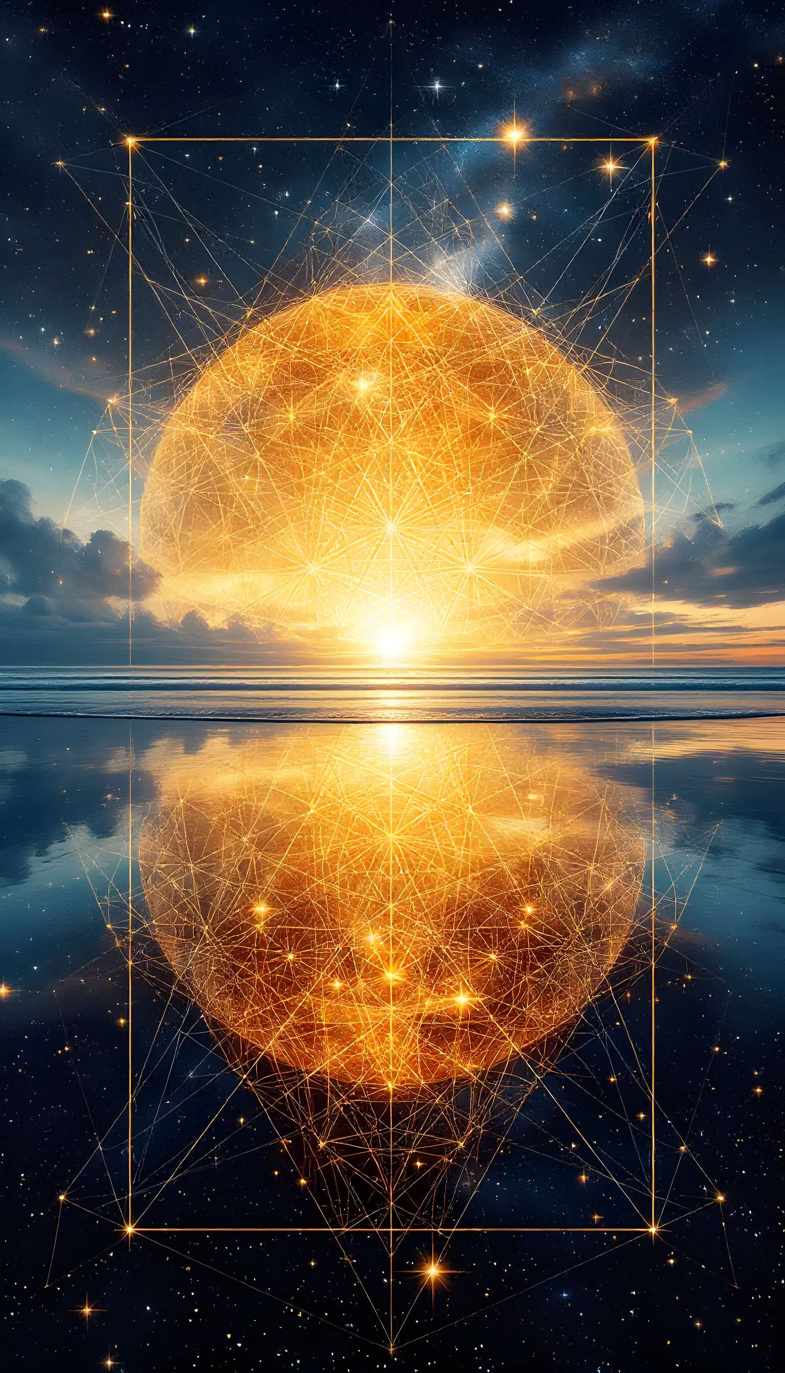 Geometric Starry Ocean Reflection Phone Case