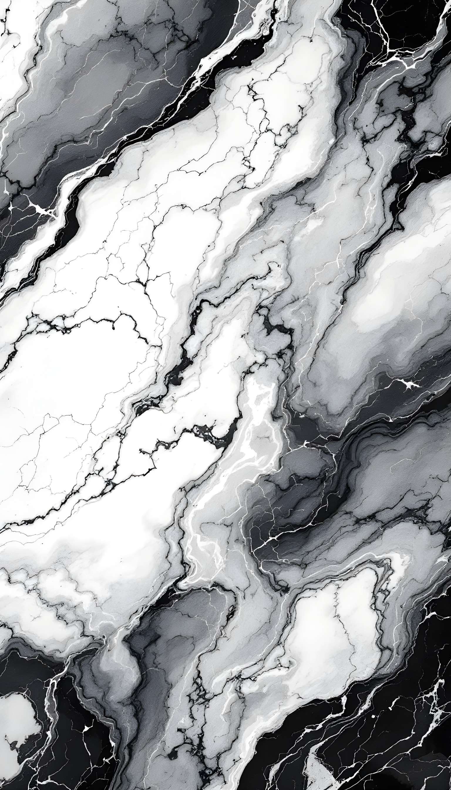 Elegant Black and White Marble Pattern Phone Case