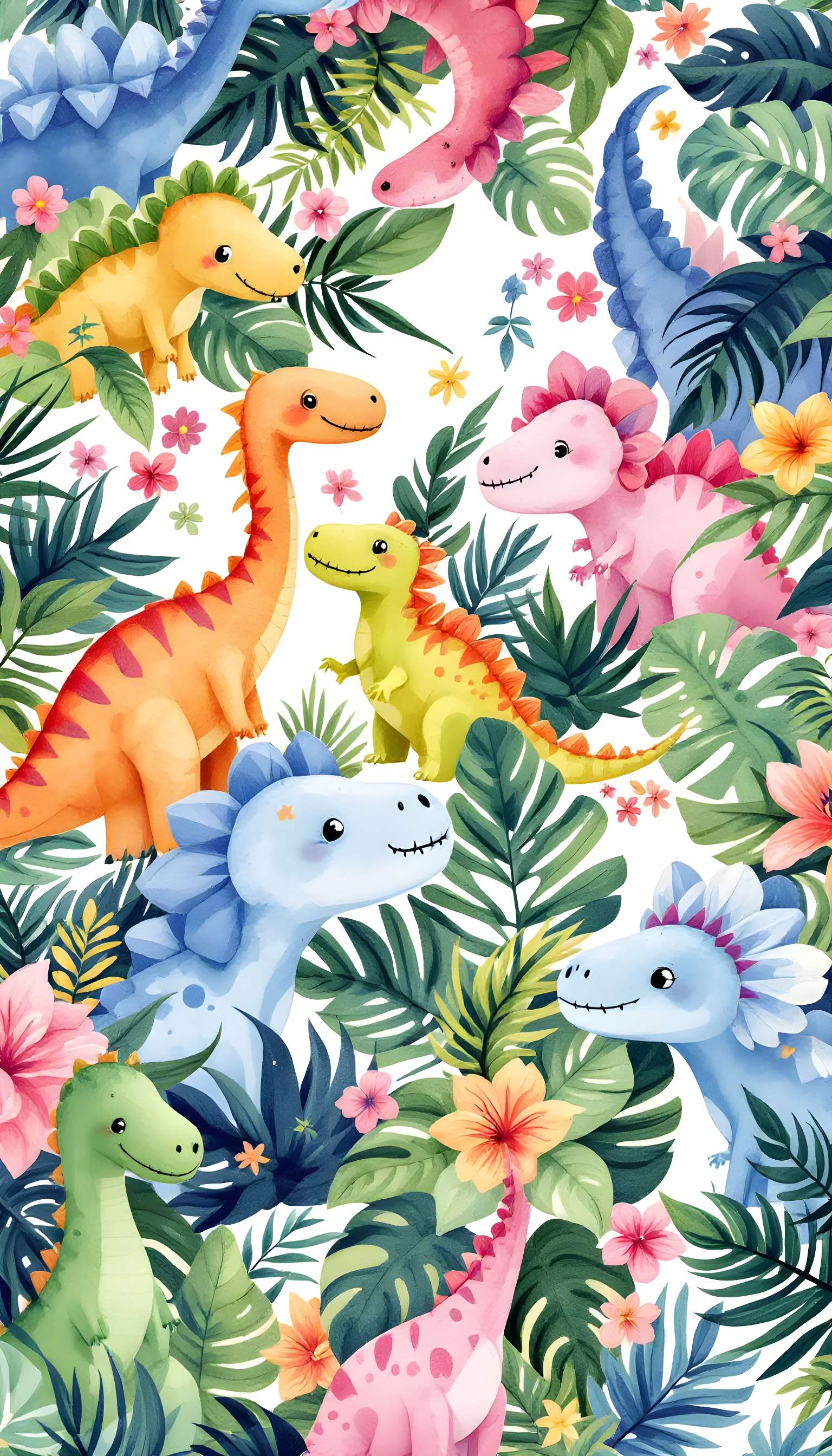 Whimsical Dinosaur Watercolor Pattern Phone Case Whimsical Dinosaur Watercolor Pattern Phone Case