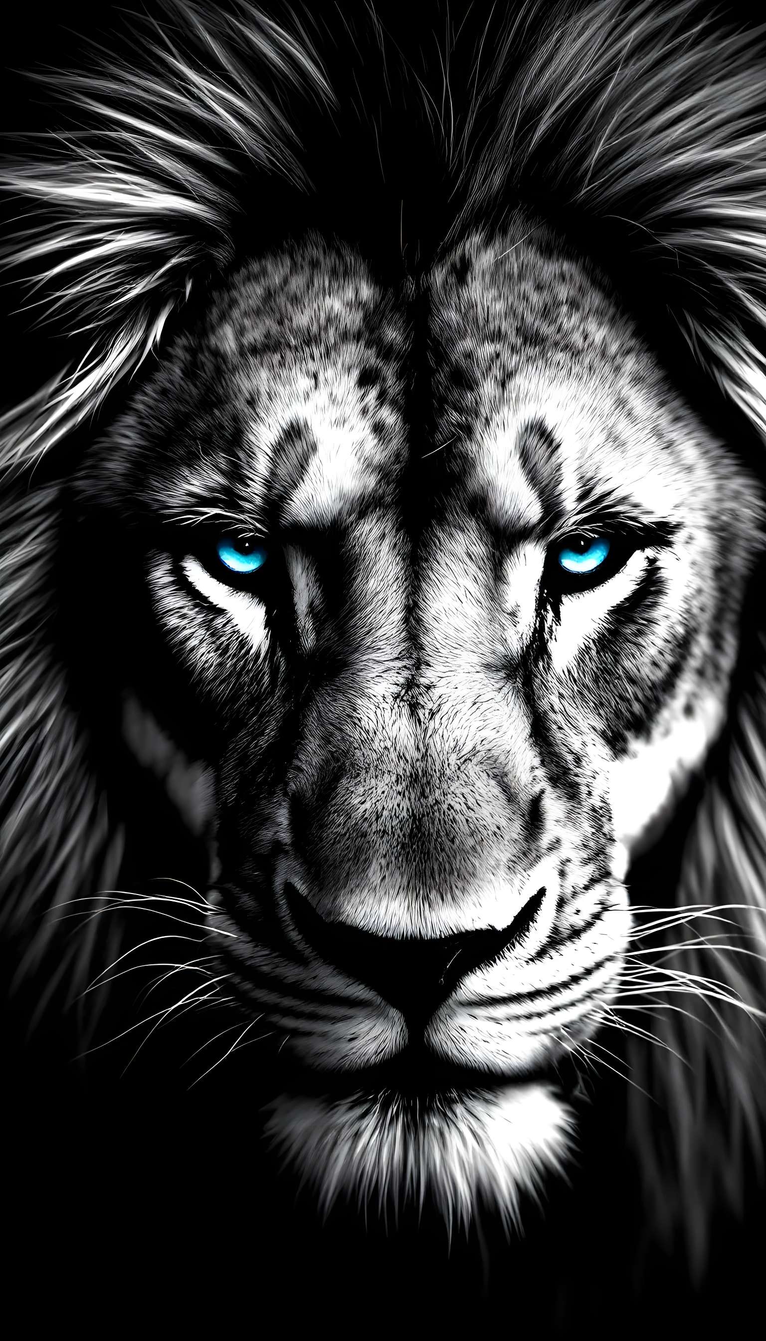 Lion Face with Blue Eyes Phone Case Lion Face with Blue Eyes Phone Case