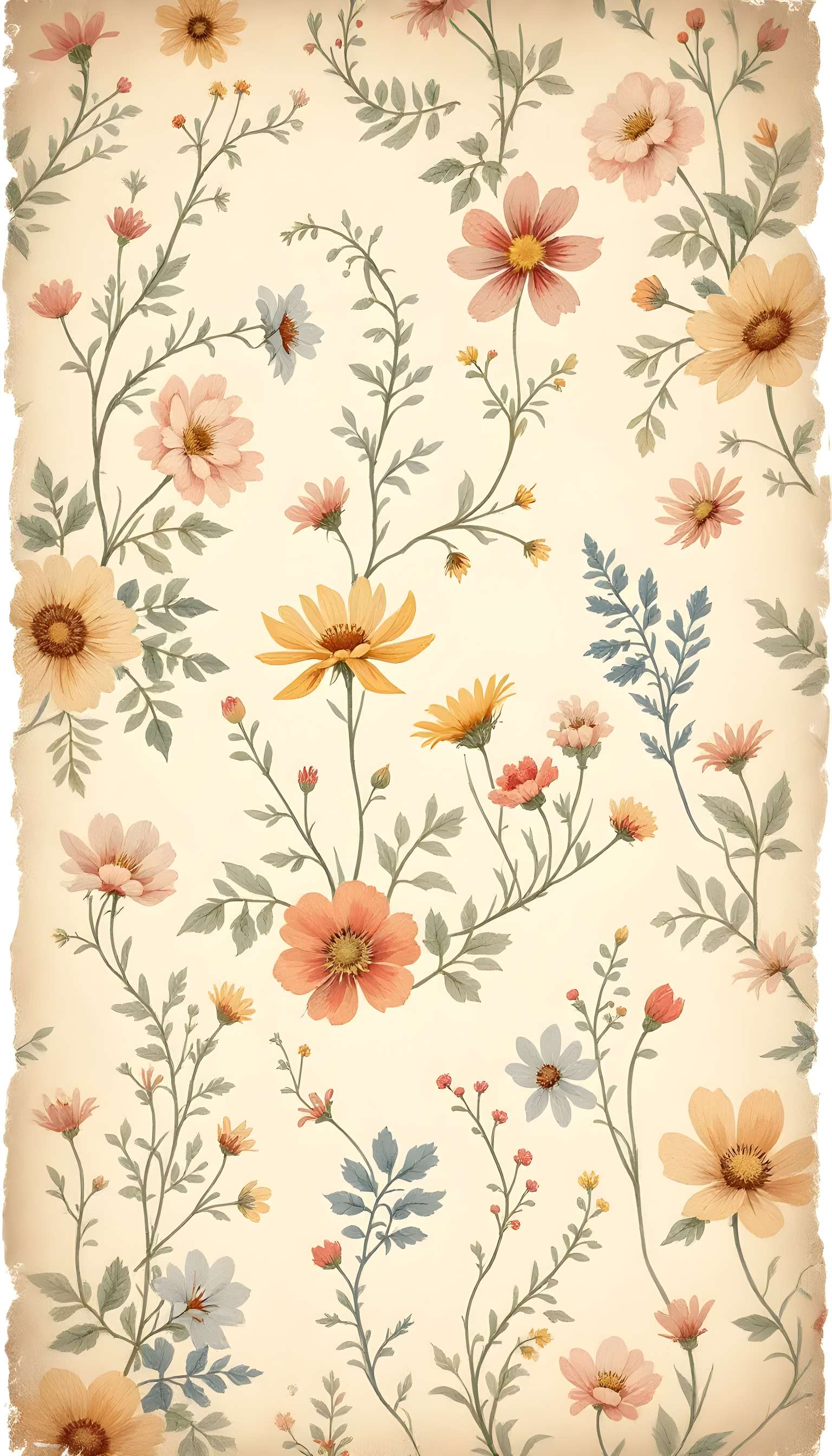Vintage Floral Print Pattern Phone Case