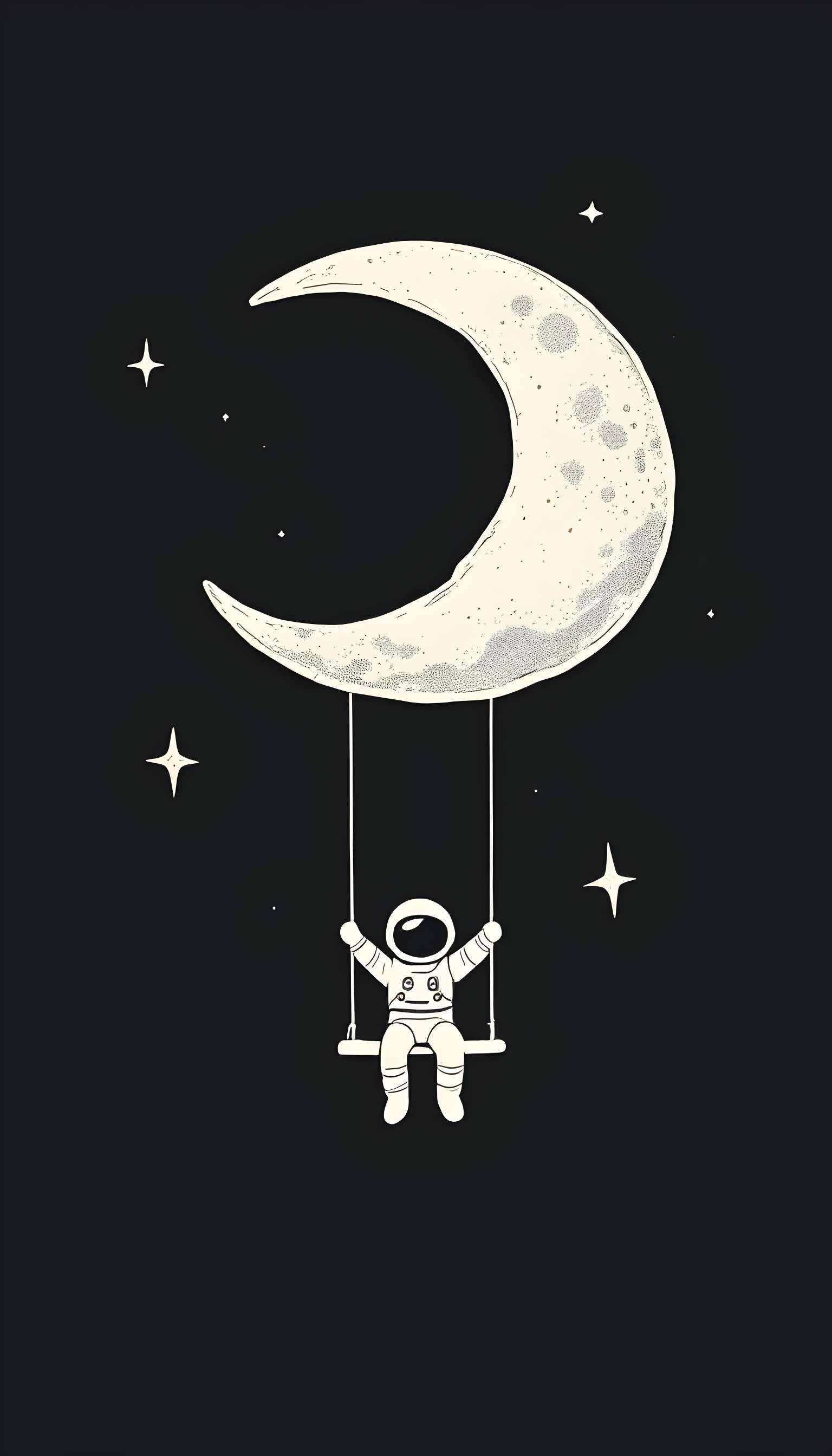 Astronaut Swinging on the Moon Phone Case Astronaut Swinging on the Moon Phone Case