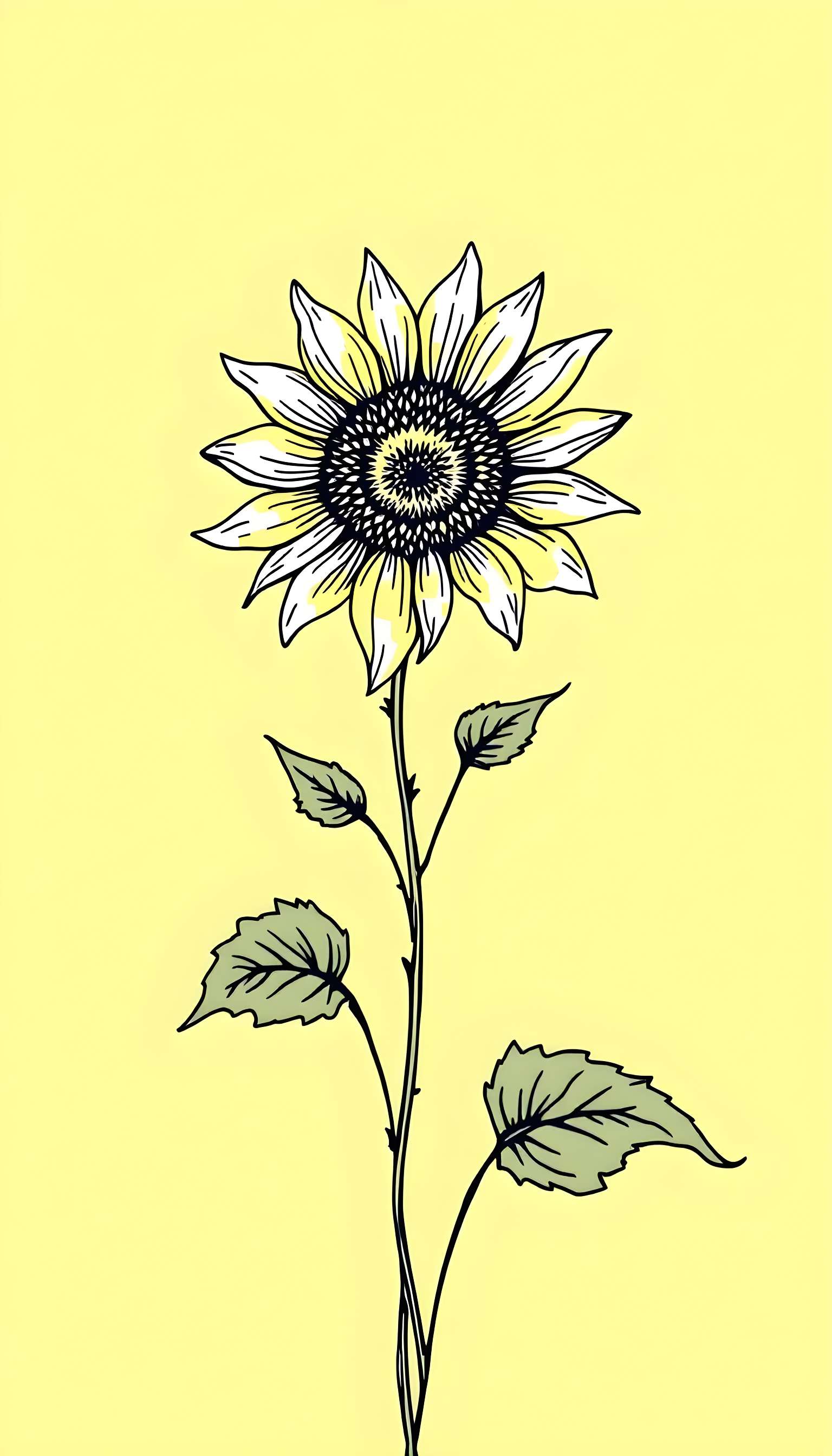 Minimalist Sunflower Design Phone Case Minimalist Sunflower Design Phone Case