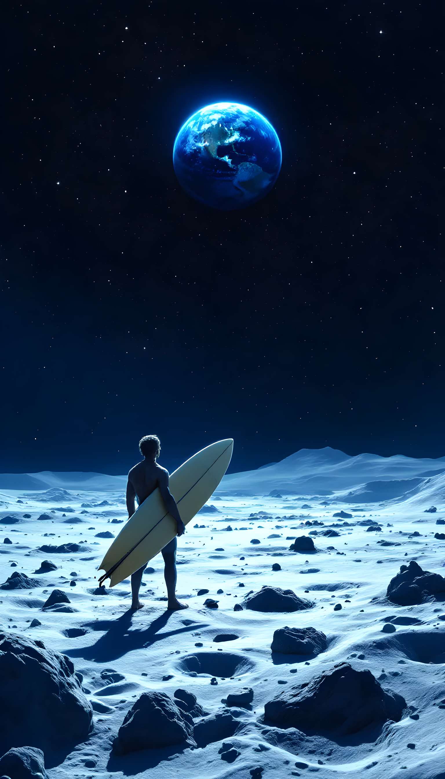 Surfer Gazing at Earth Phone Case
