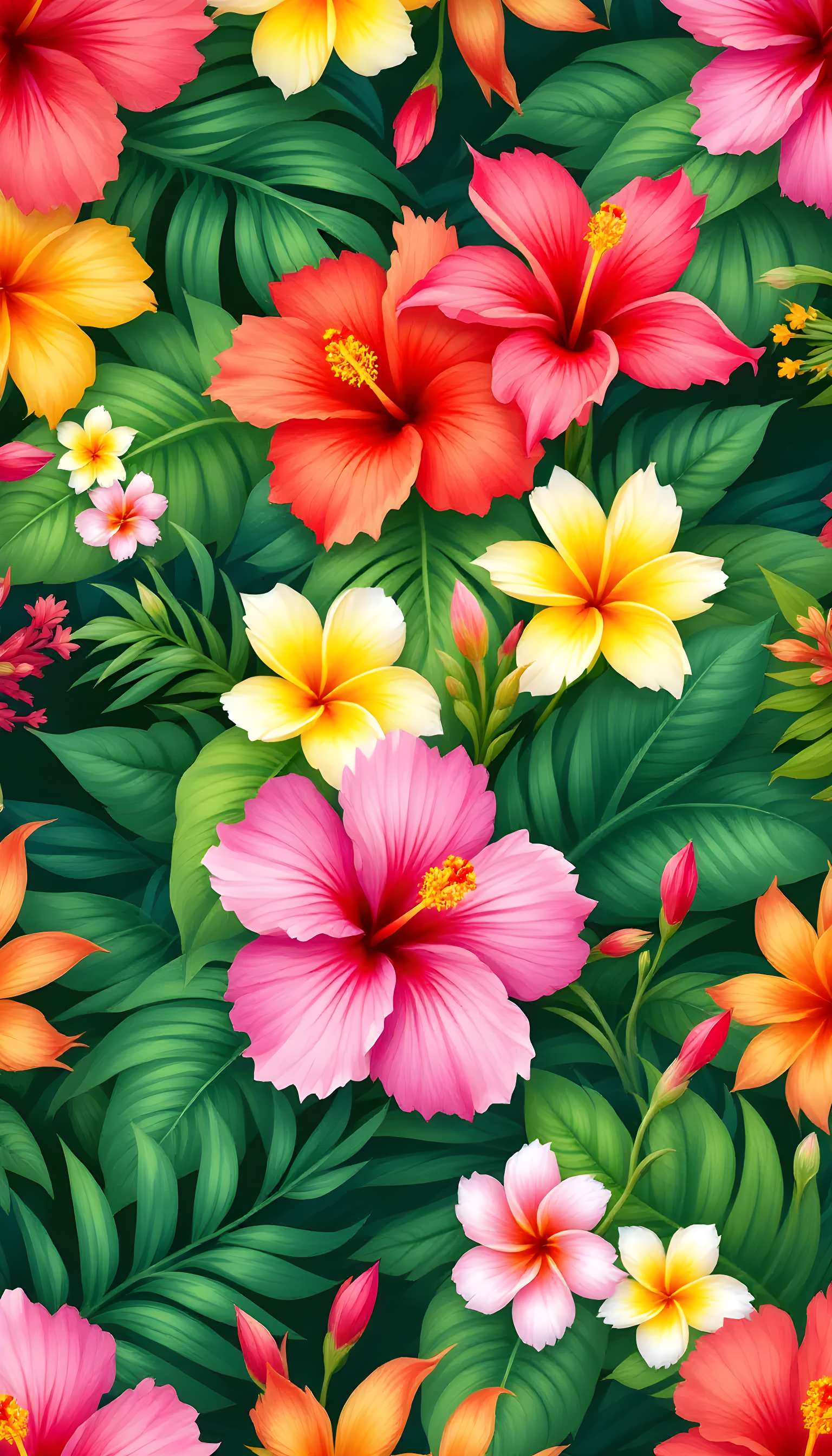 Vibrant Tropical Floral Pattern Phone Case