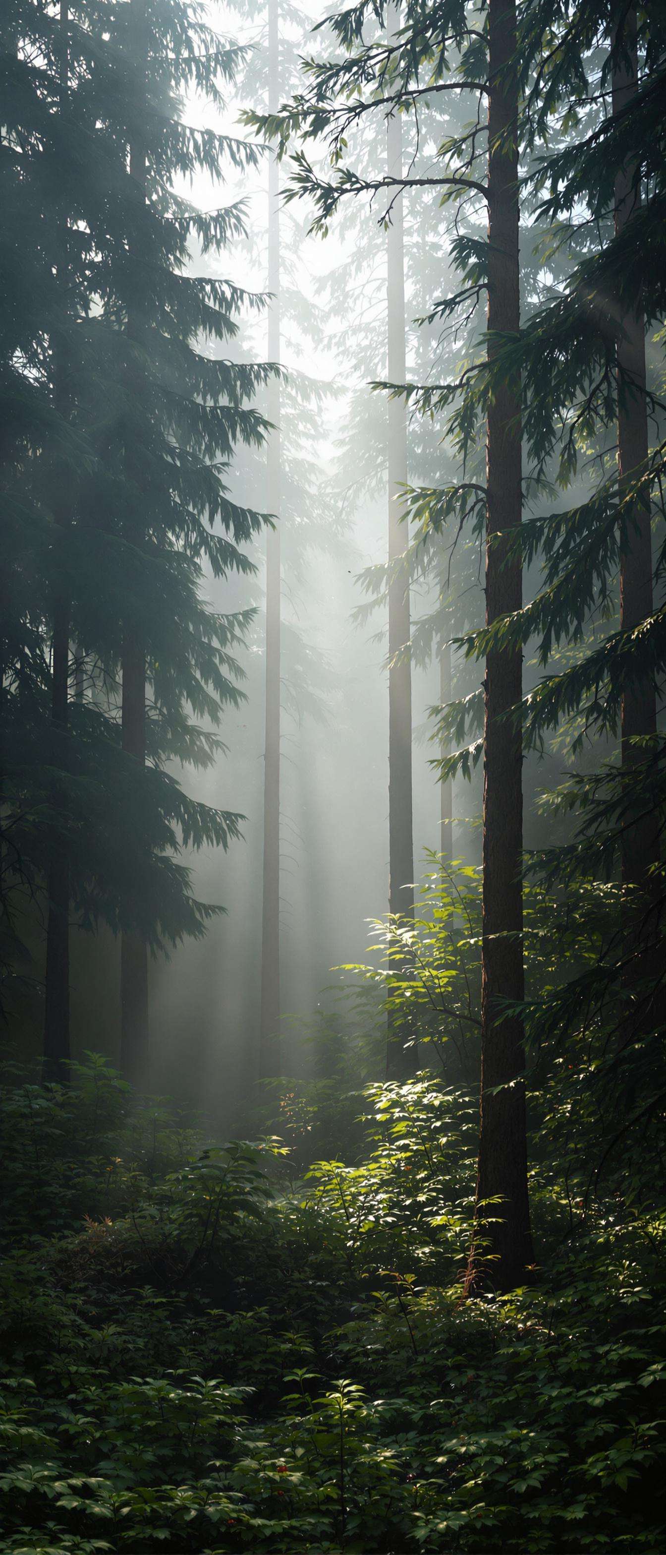 Foggy Scandinavian Forest Scene Phone Case Foggy Scandinavian Forest Scene Phone Case