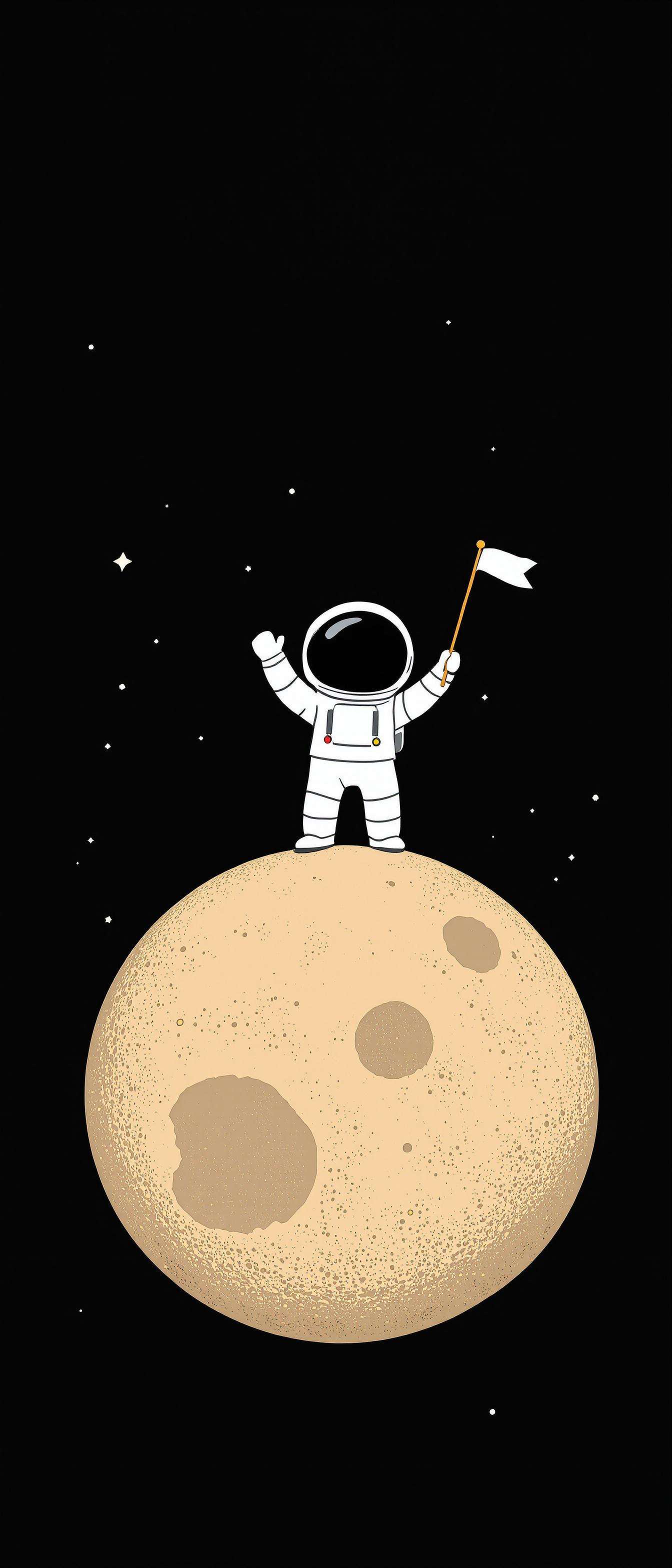 Minimalist Astronaut on Moon Phone Case Minimalist Astronaut on Moon Phone Case