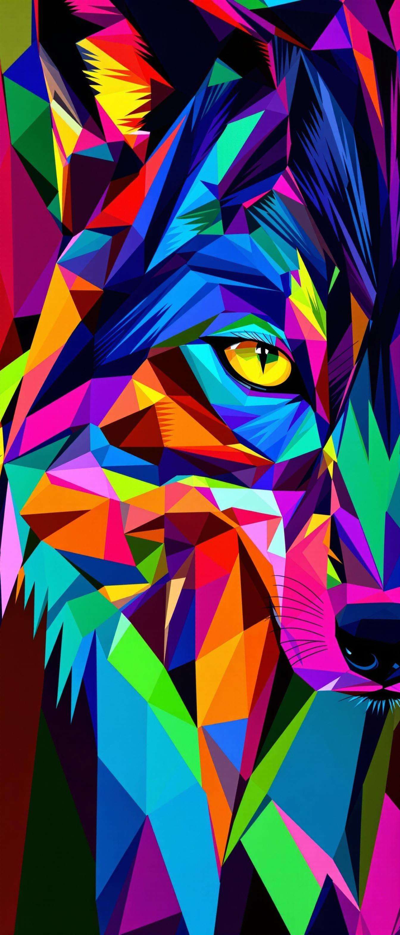 Colorful Geometric Wolf Portrait Phone Case Colorful Geometric Wolf Portrait Phone Case