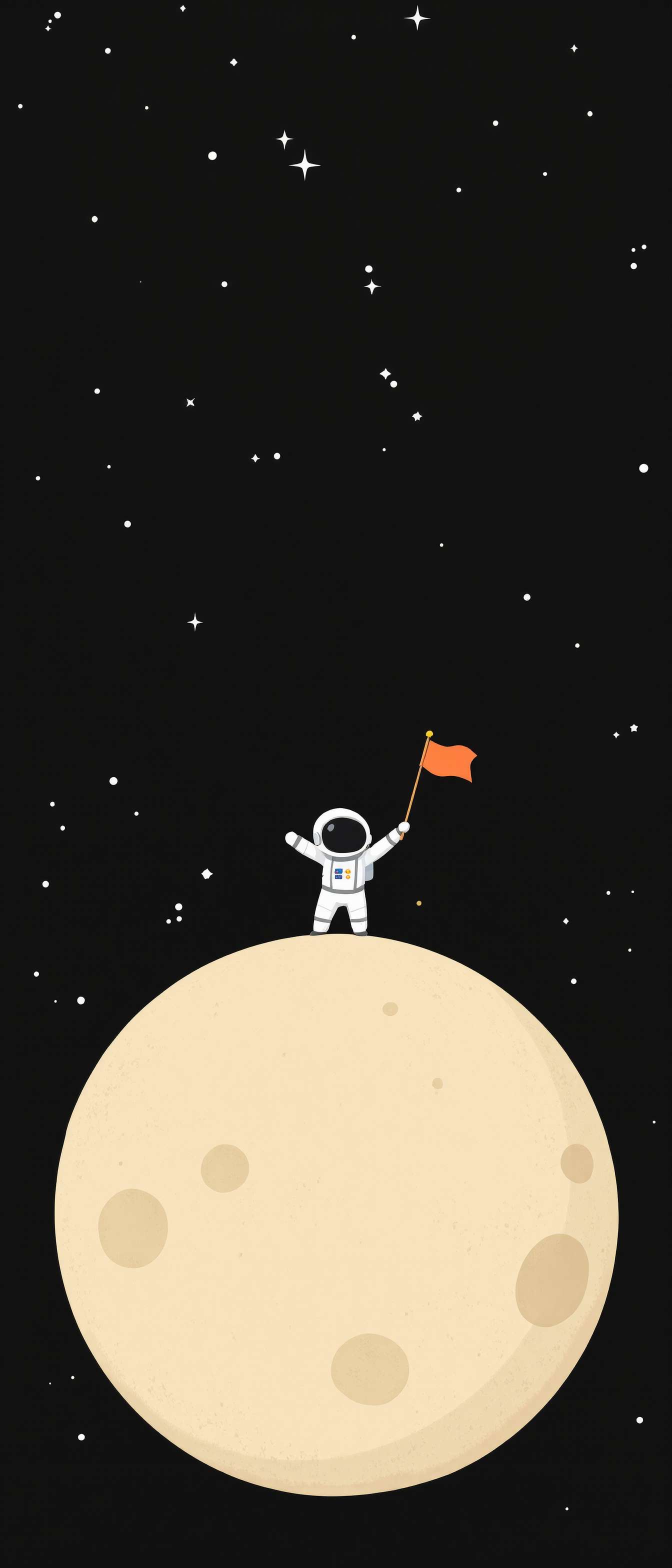 Minimalist Astronaut on Moon Phone Case