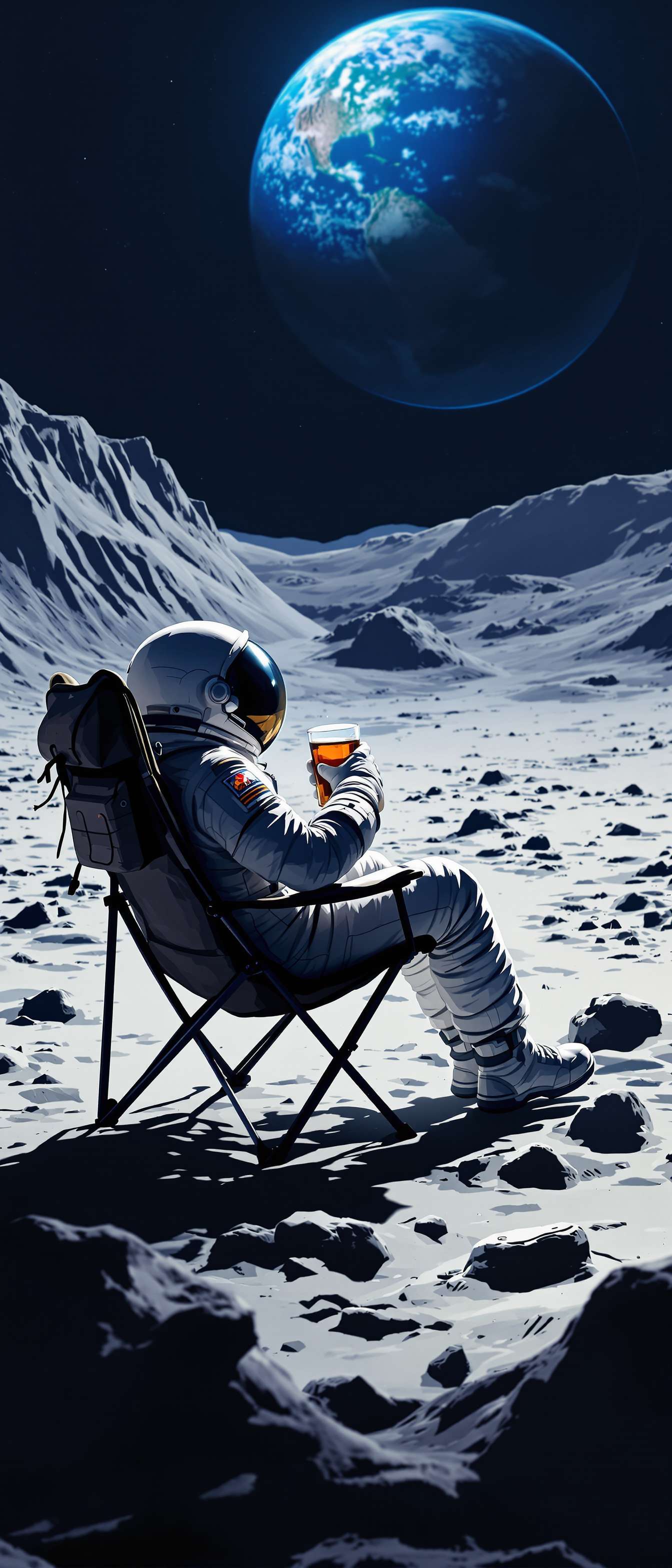 Astronaut Relaxing on Moon Phone Case