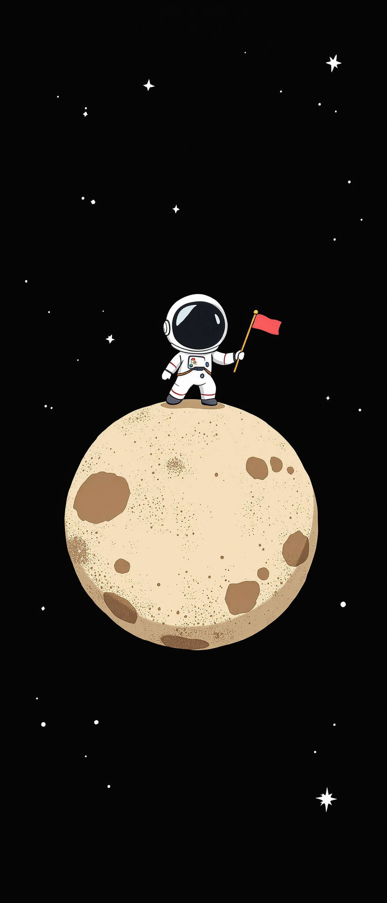 Astronaut on Beige Moon Phone Case