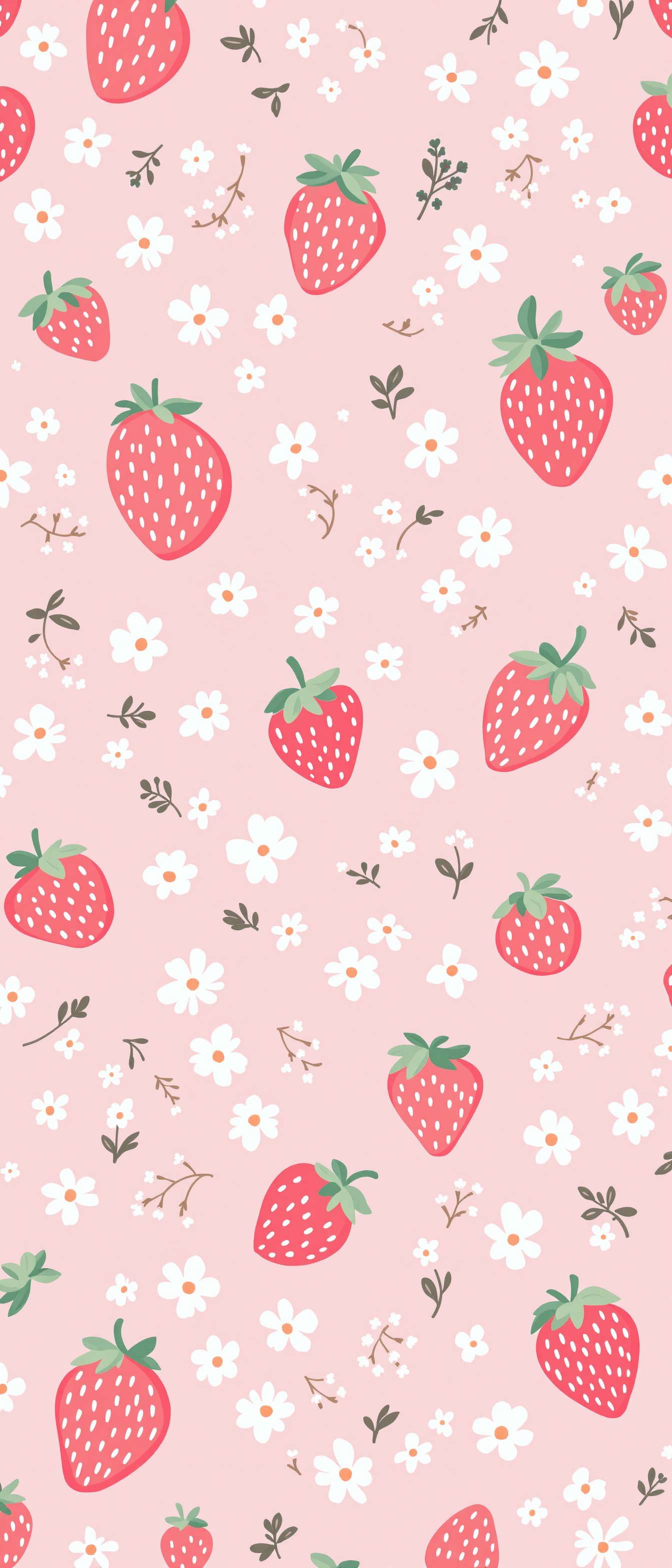 Cute Strawberry and Flower Phone Case Cute Strawberry and Flower Phone Case