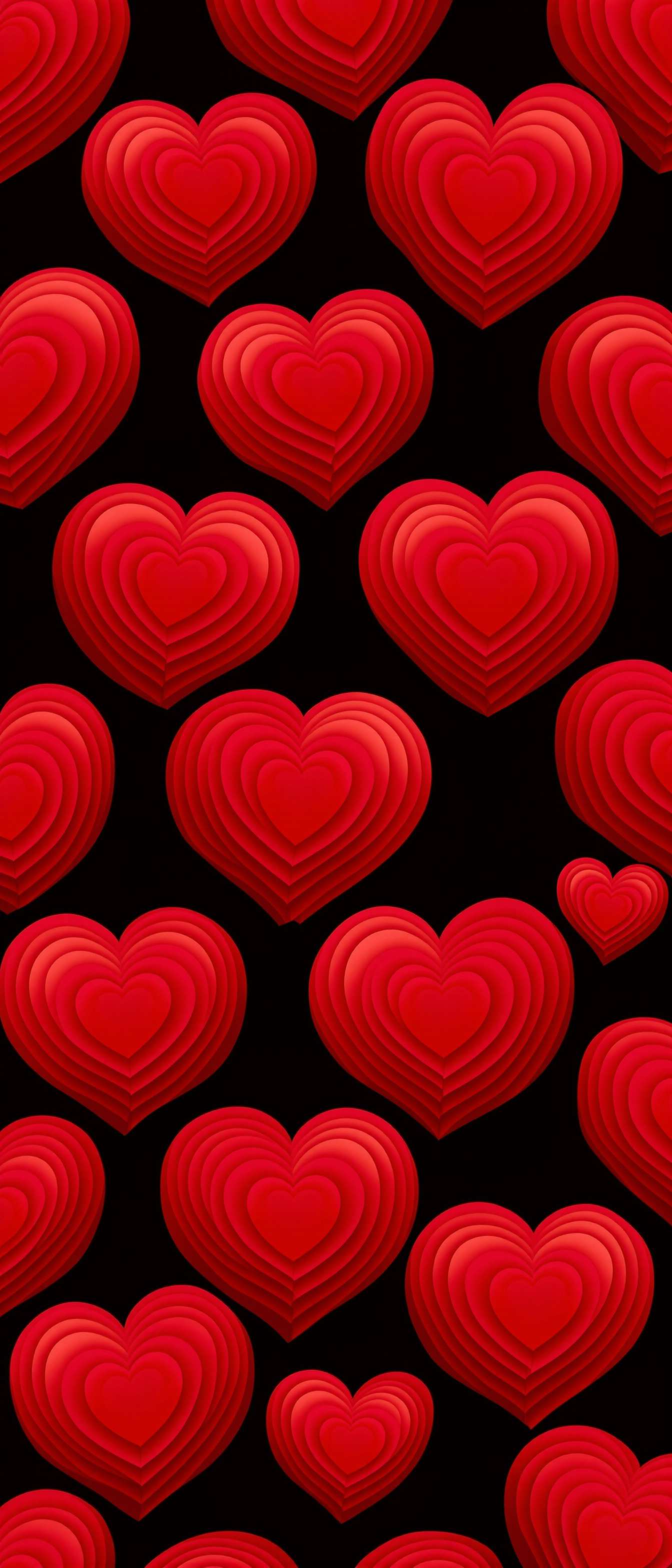3D Layered Red Hearts Pattern Phone Case 3D Layered Red Hearts Pattern Phone Case
