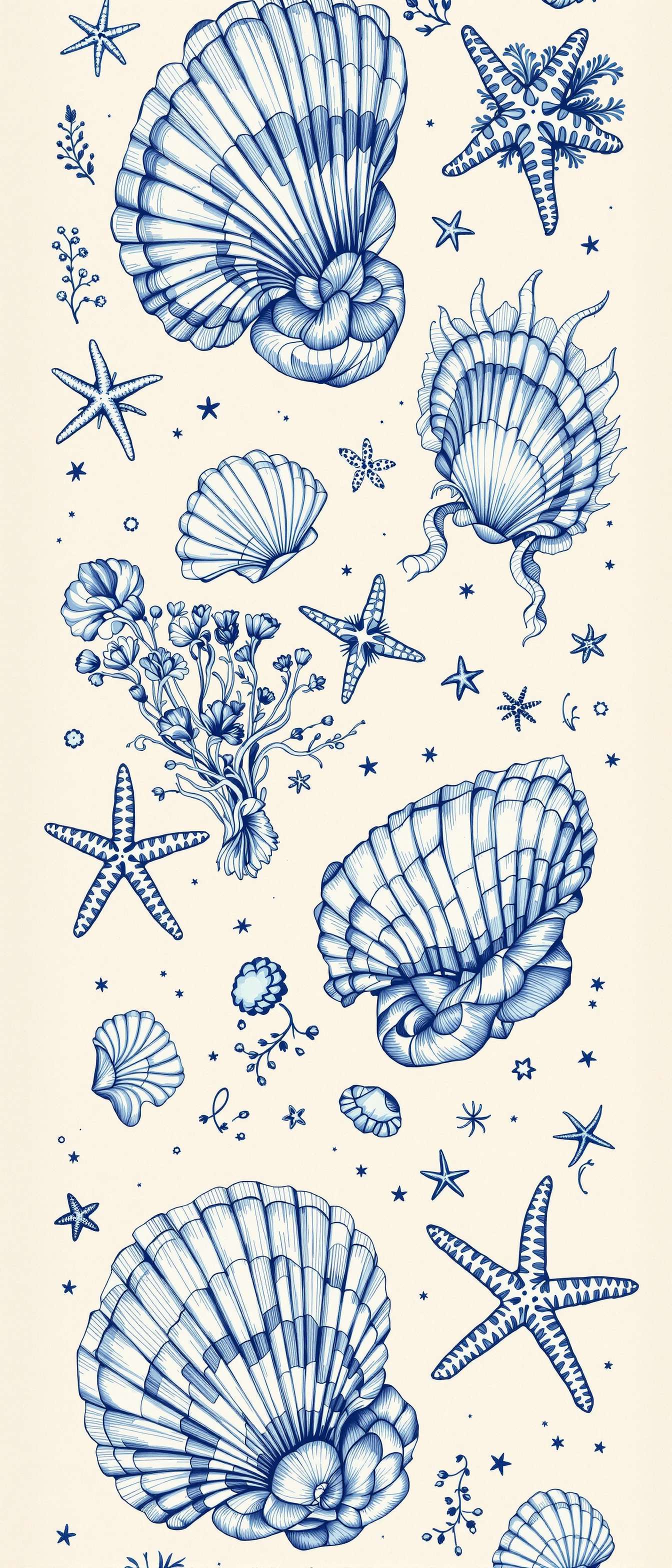 Vintage Coastal Shell and Starfish Design Phone Case Vintage Coastal Shell and Starfish Design Phone Case