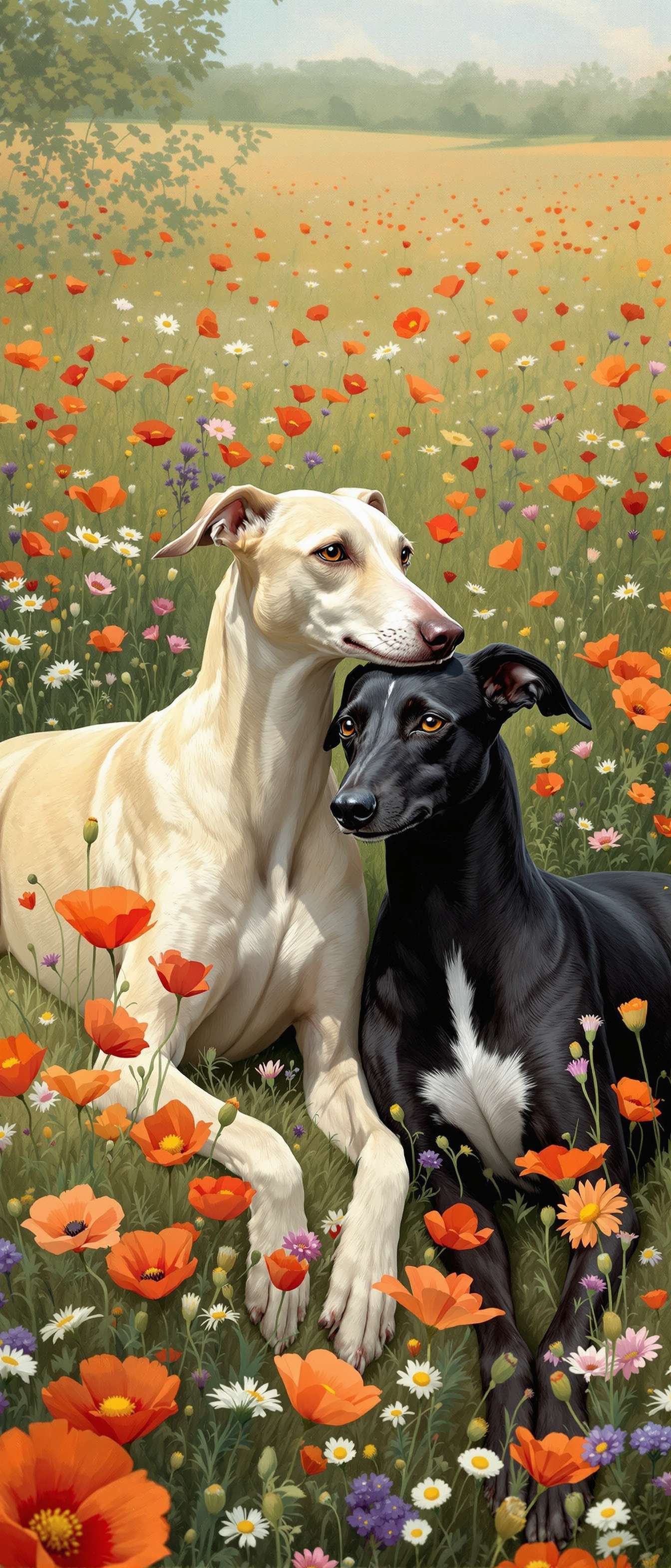 Greyhounds in Wildflower Meadow Phone Case Greyhounds in Wildflower Meadow Phone Case