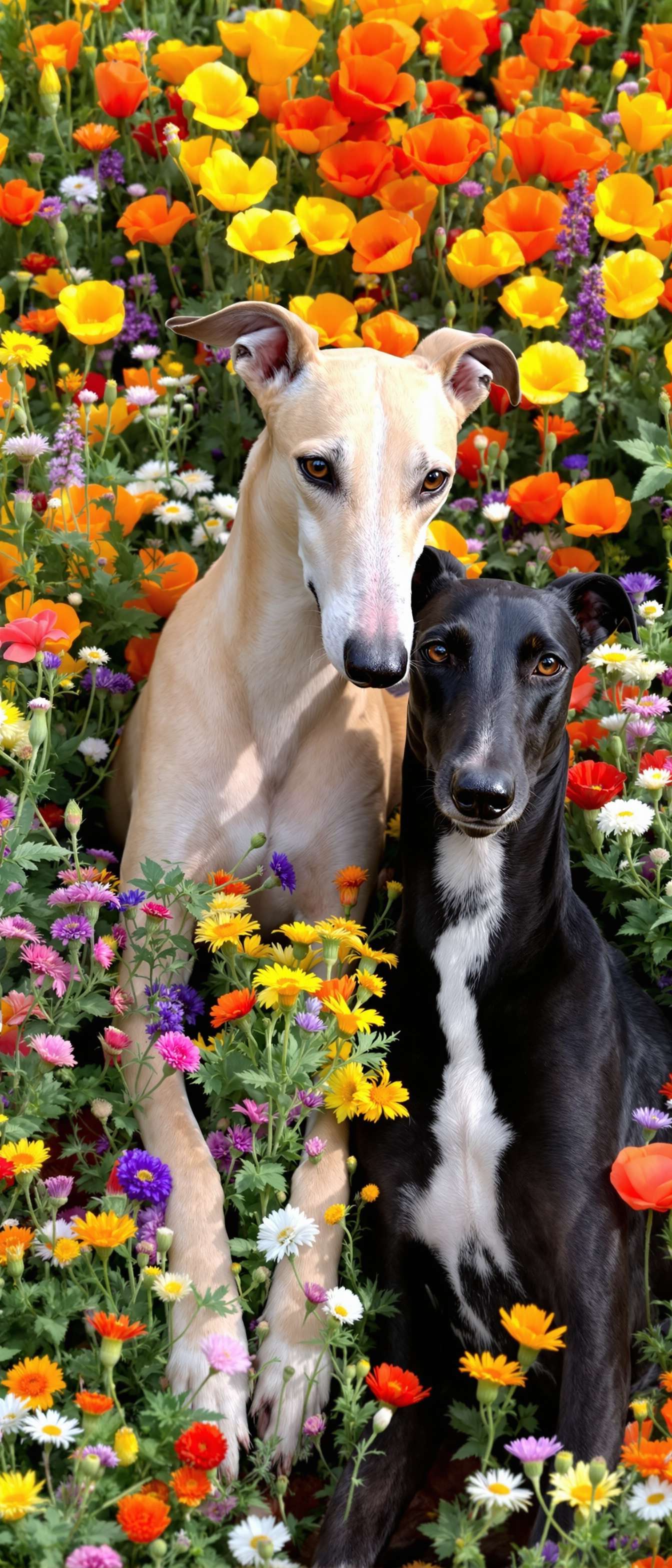 Greyhounds in Flower Meadow Phone Case Greyhounds in Flower Meadow Phone Case
