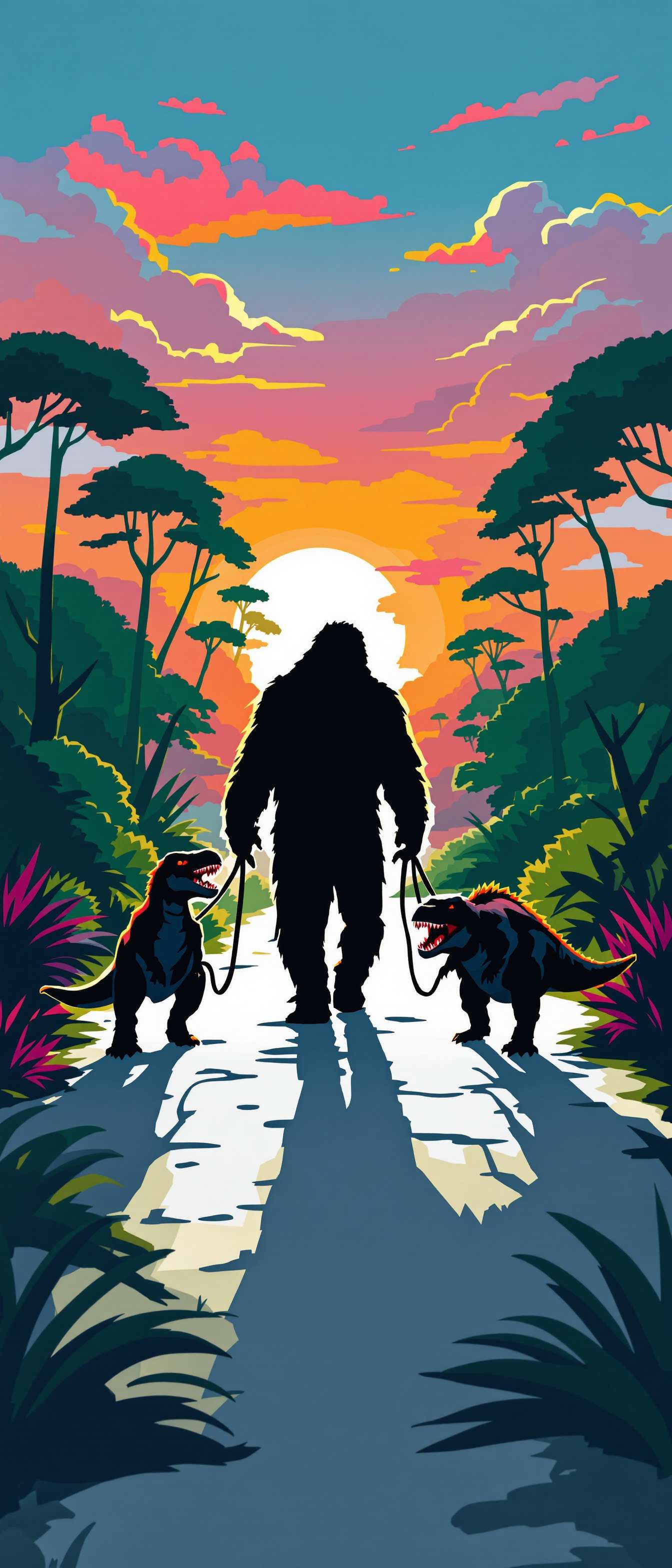 Bigfoot with T-Rex Companions Phone Case Bigfoot with T-Rex Companions Phone Case