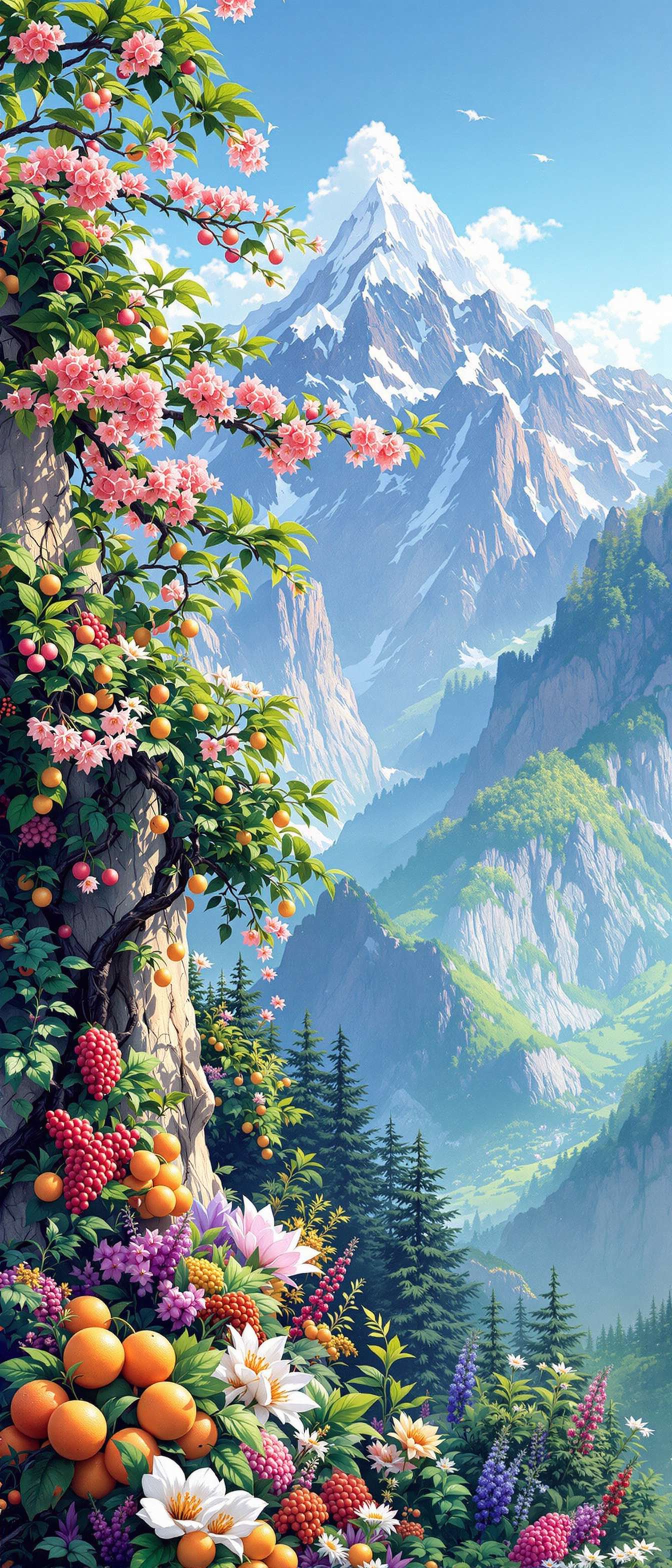 Mountain Landscape with Fruits Phone Case Mountain Landscape with Fruits Phone Case