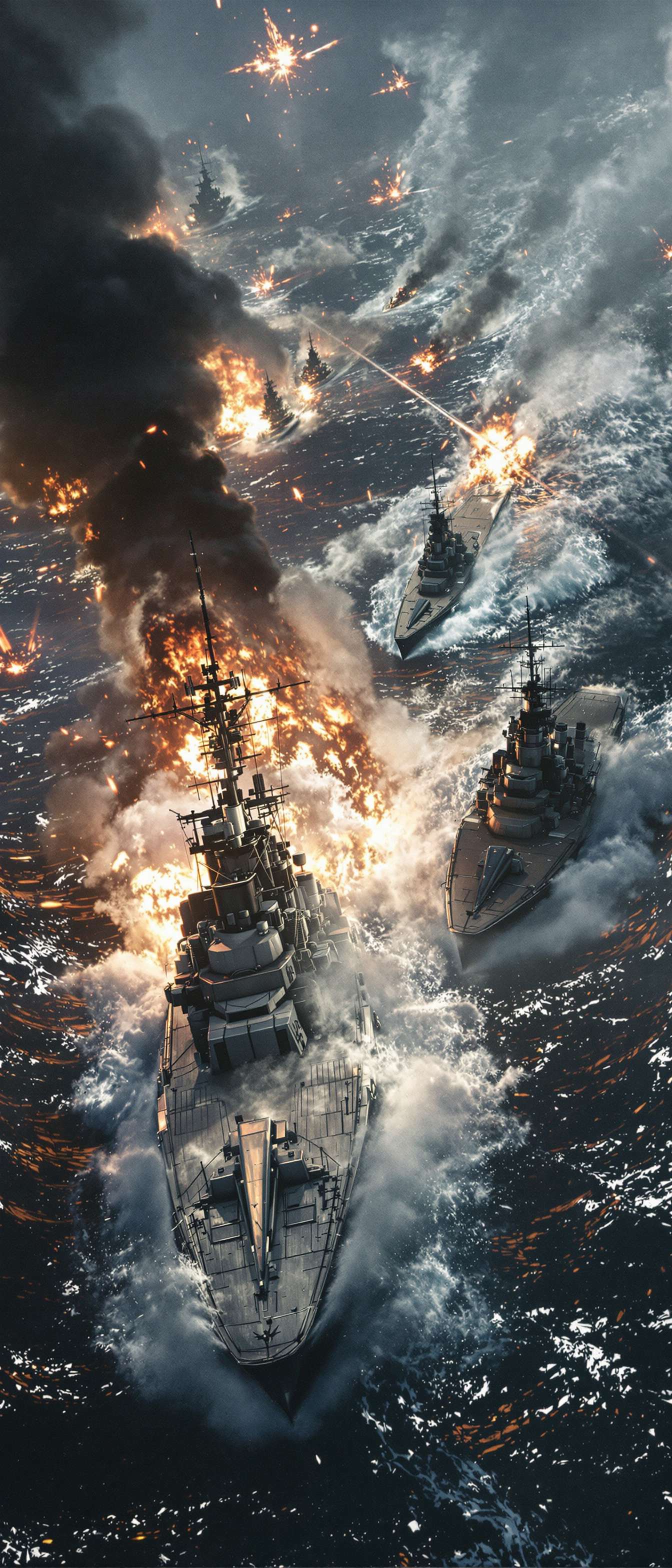 Naval Battle Scene 1943 Phone Case Naval Battle Scene 1943 Phone Case