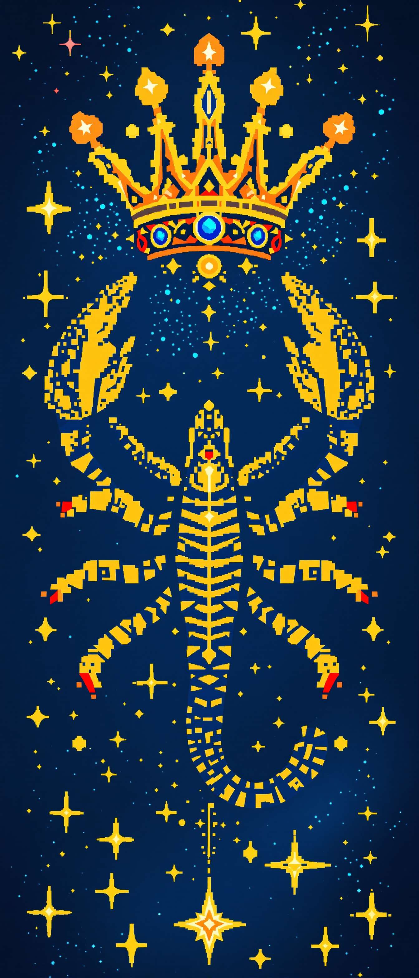 Crowned Scorpio in Pixel Art Phone Case Crowned Scorpio in Pixel Art Phone Case