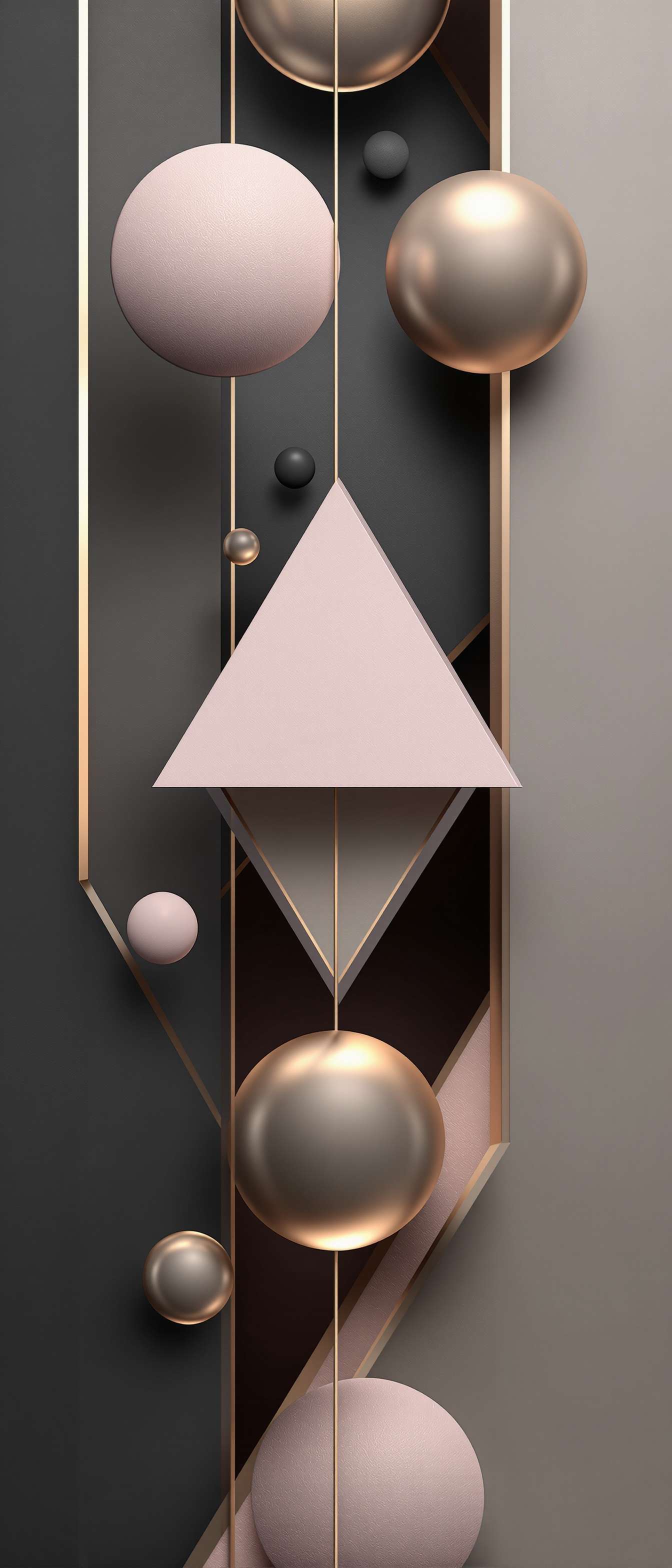 Geometric Shapes with Metallic Edges Phone Case