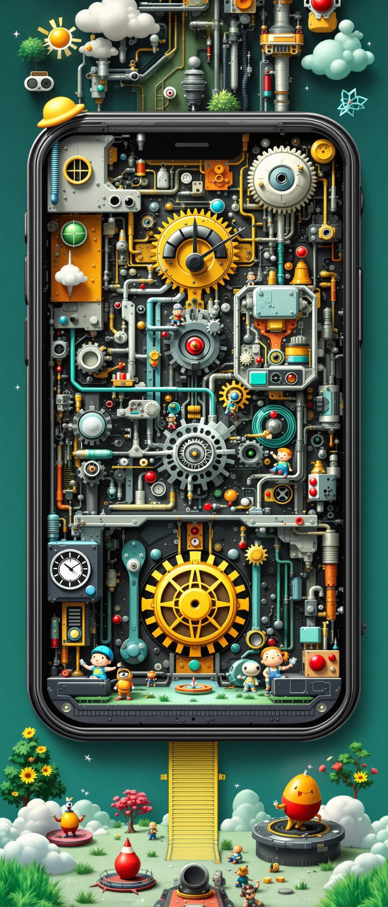 Whimsical iPhone Mechanism Design Phone Case Whimsical iPhone Mechanism Design Phone Case