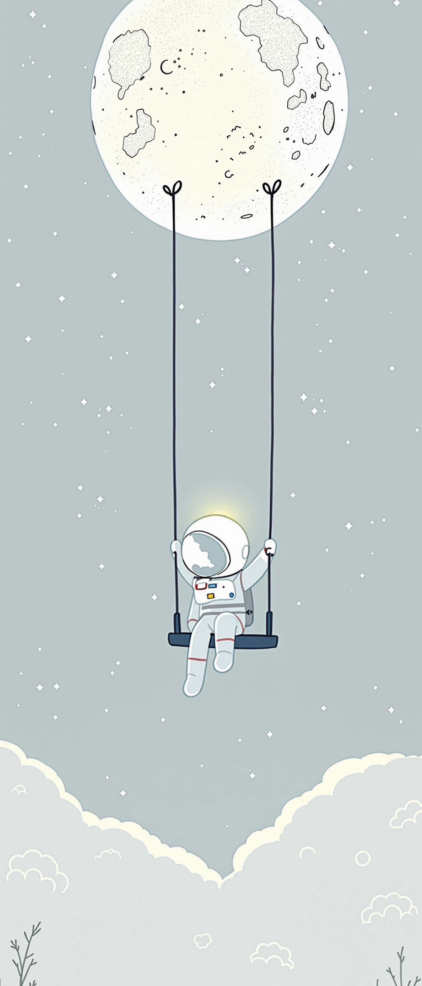 Astronaut on Moon Swing Phone Case Astronaut on Moon Swing Phone Case