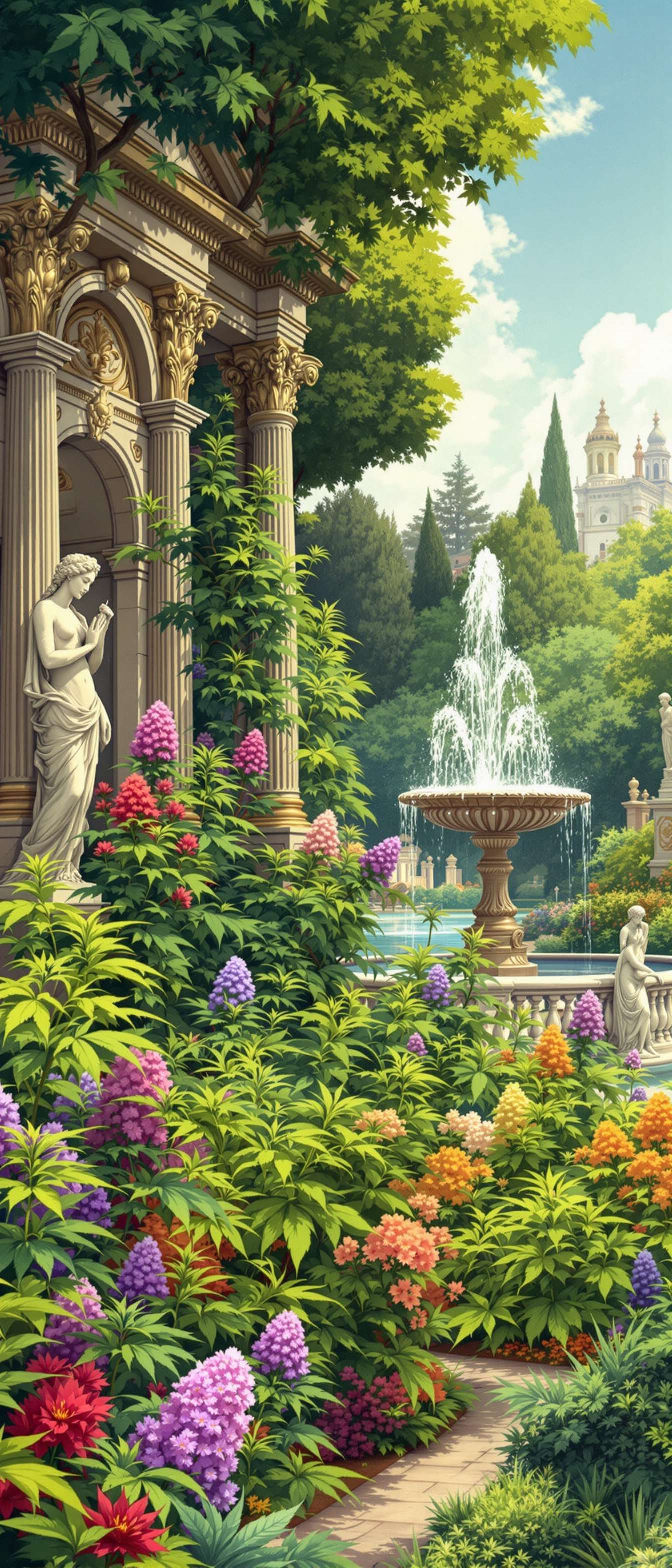 Renaissance Garden with Cannabis Phone Case