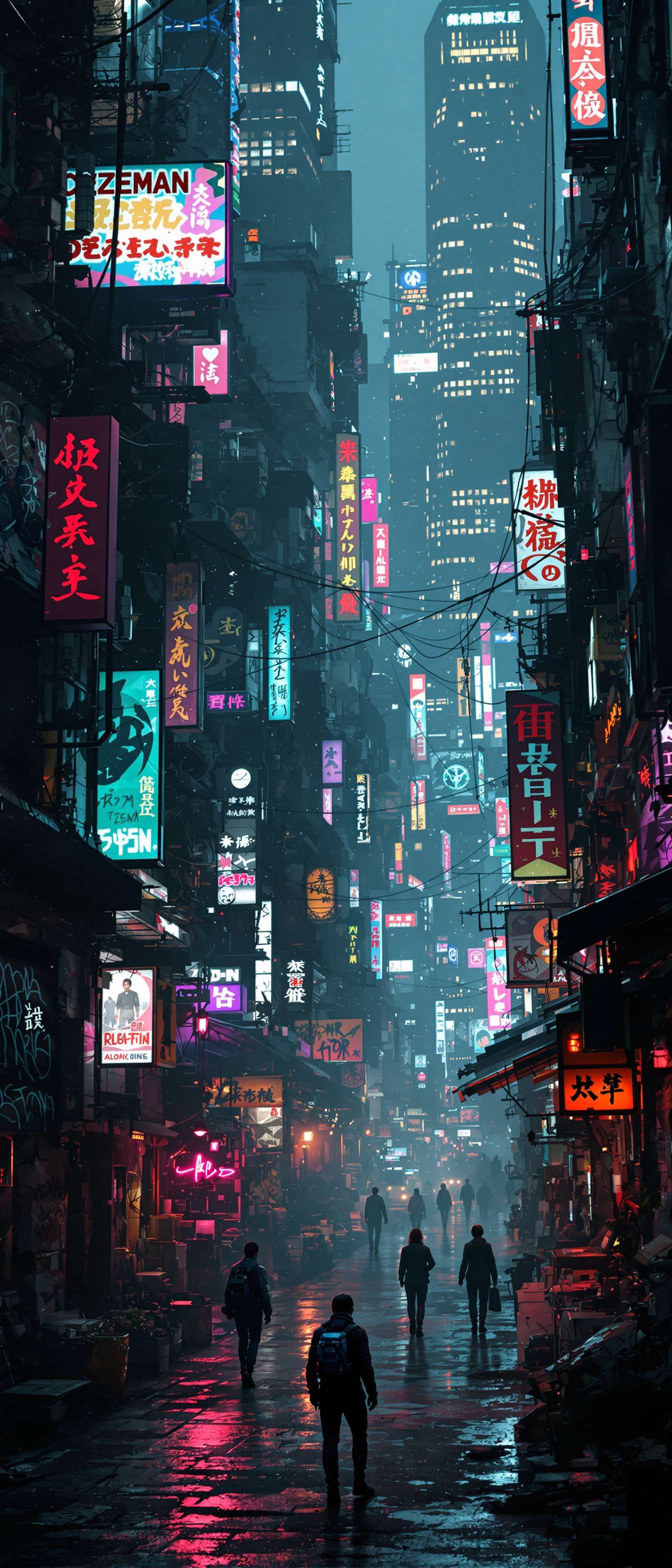 Urban Cyberpunk Slum Scene Phone Case