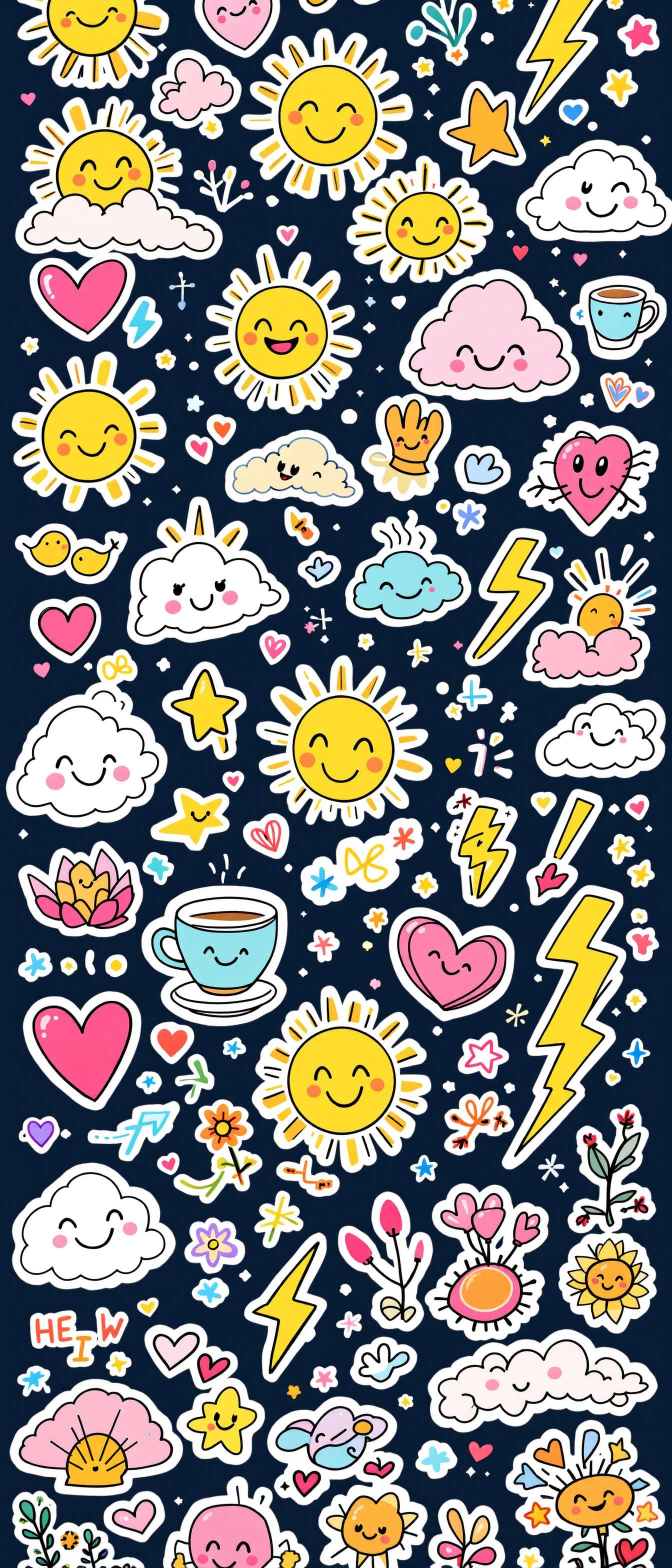 Cheerful Sticker Collage Design Phone Case Cheerful Sticker Collage Design Phone Case