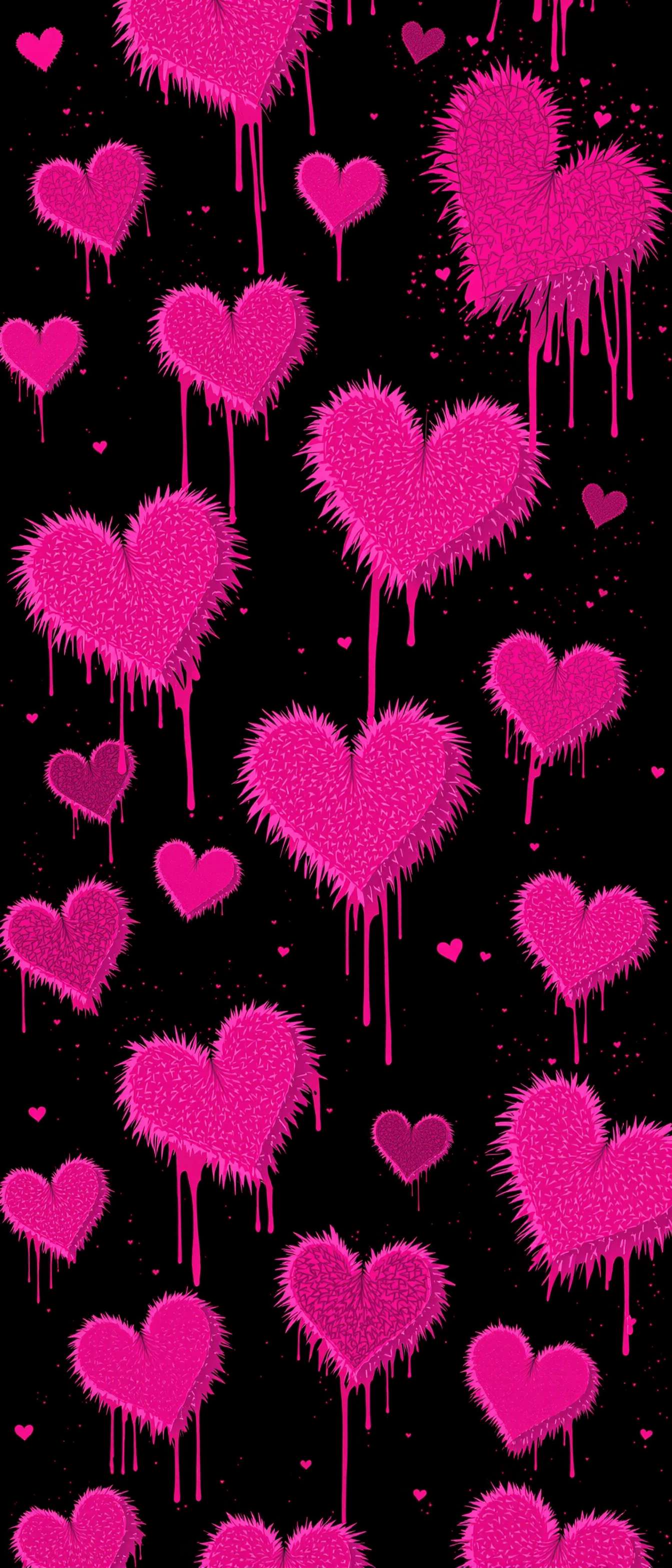 Fuzzy Pink Hearts Phone Case Fuzzy Pink Hearts Phone Case