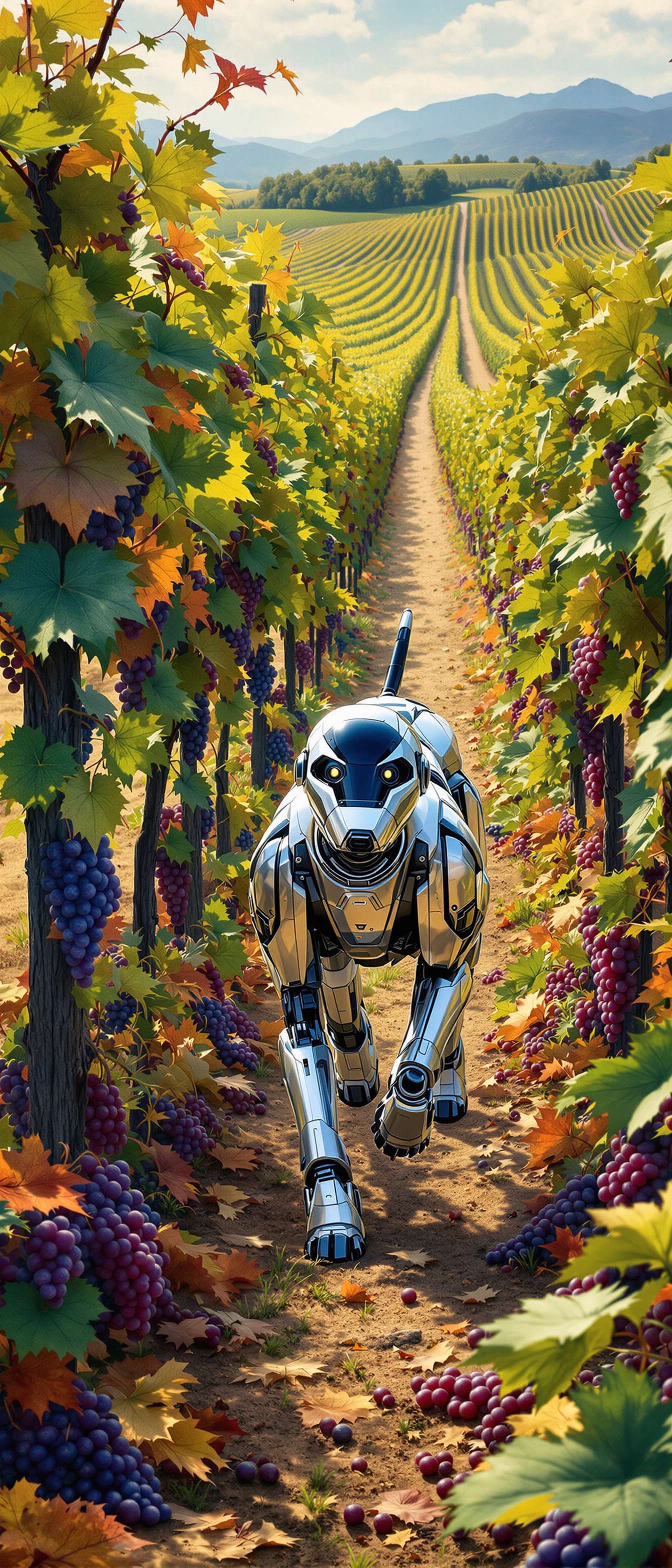 Robotic Dog in Vineyard Phone Case