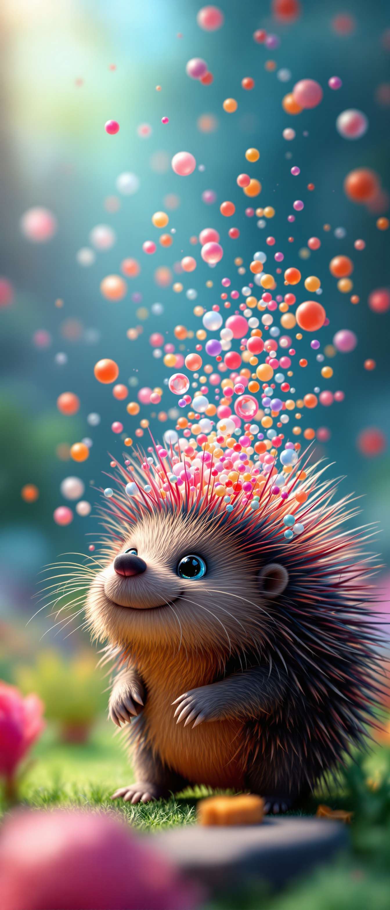 Whimsical Porcupine with Floating Particles Phone Case