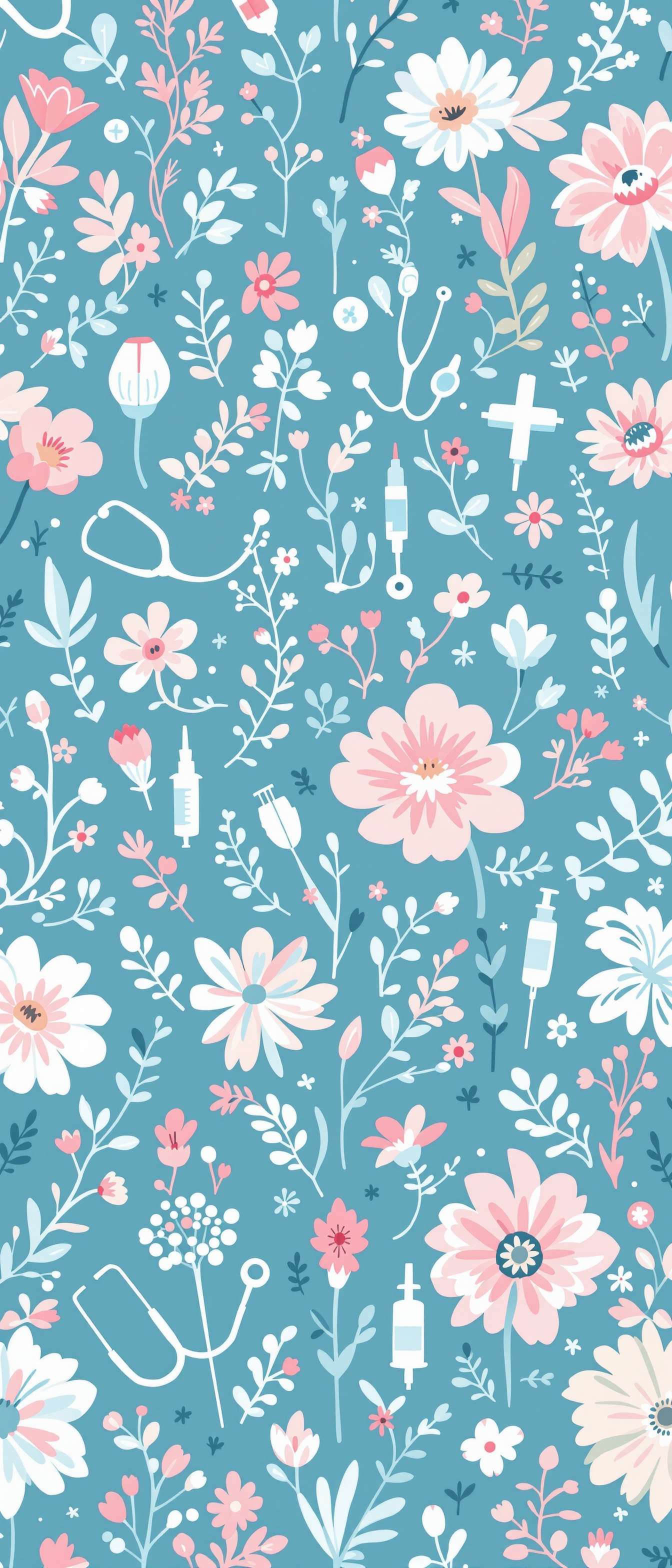 Floral Nurse Design Pattern Phone Case Floral Nurse Design Pattern Phone Case