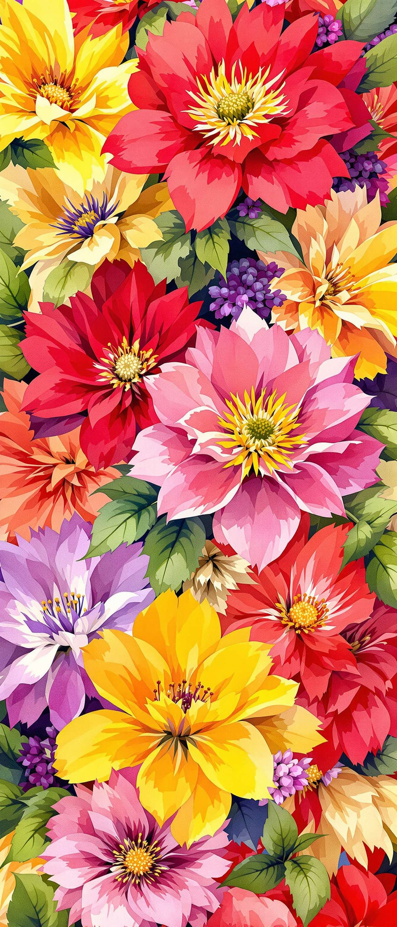 Vibrant Watercolor Flower Pattern Phone Case
