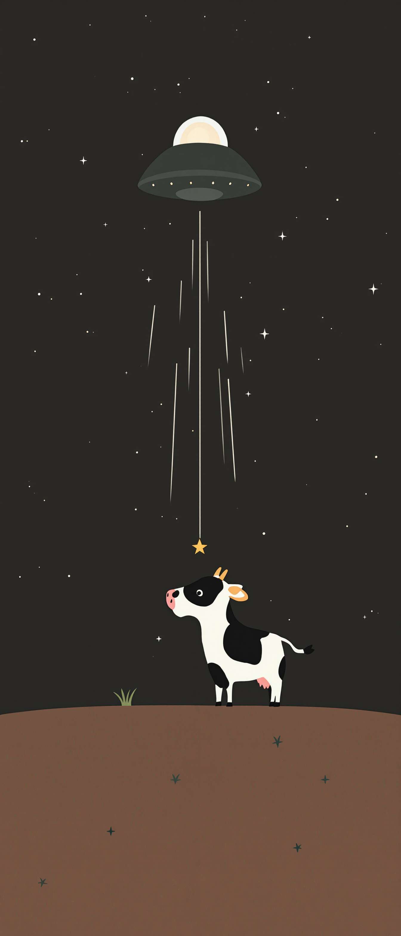 UFO Abducting a Cow Design Phone Case