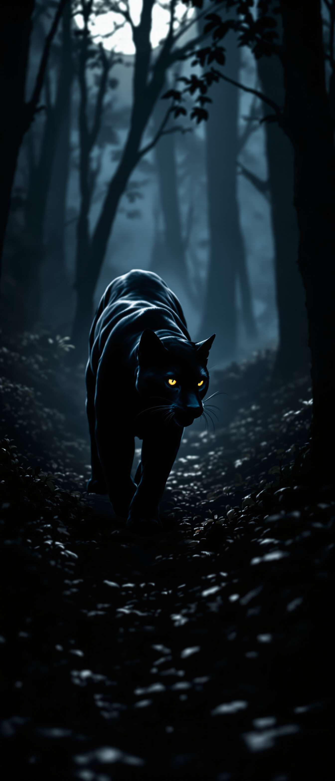 Mysterious Black Puma in Woods Phone Case